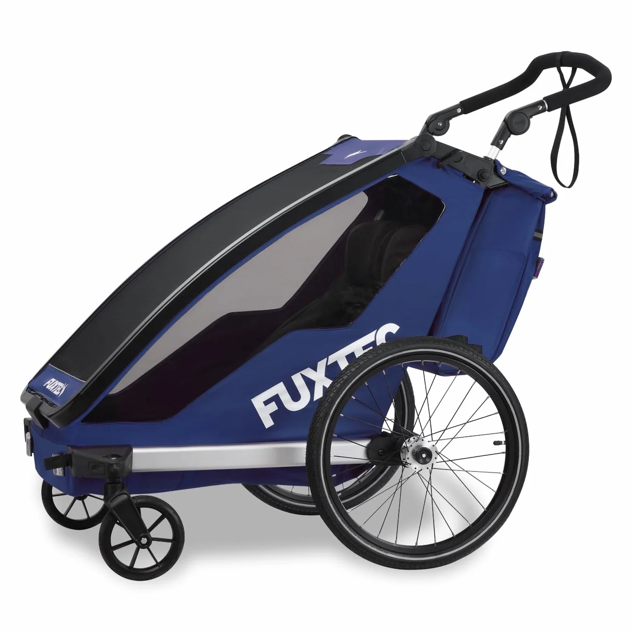 Remorque à Vélo Sport Cruiser Convertible 2 en 1 Aluminium Fuxtec pour 1 ou 2 Enfants