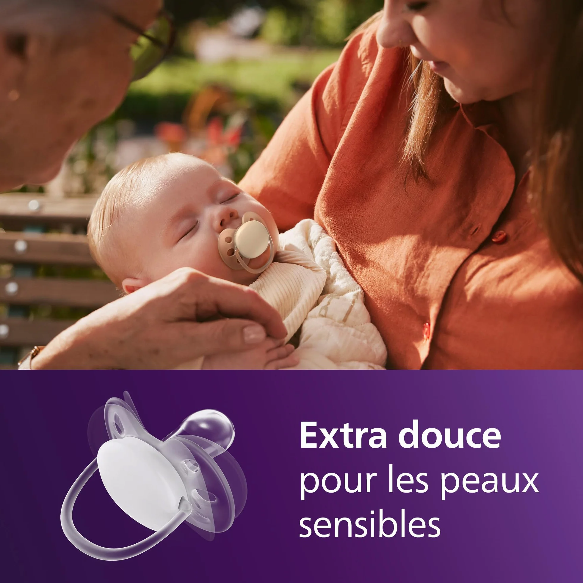 Philips Avent Sucettes ultra-douces Tétines orthodontiques 0-6 mois silicone souple sans BPA lot de 2