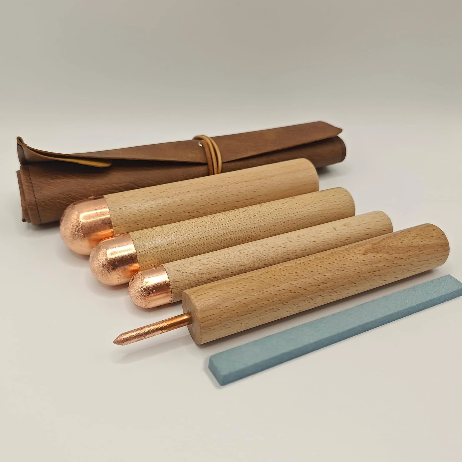 Kit d'outils de taille de silex avec flaker de pression et boppers en cuivre pour l'artisanat