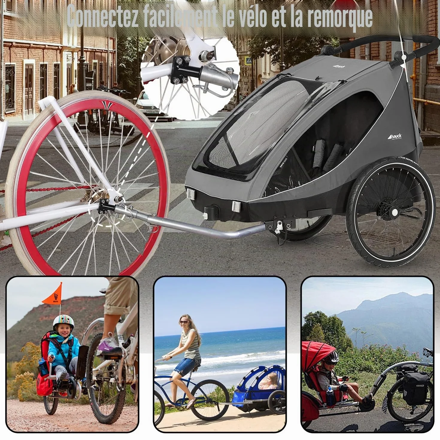 Attelage de Remorque de Vélo Universel Connecteur pour Remorques