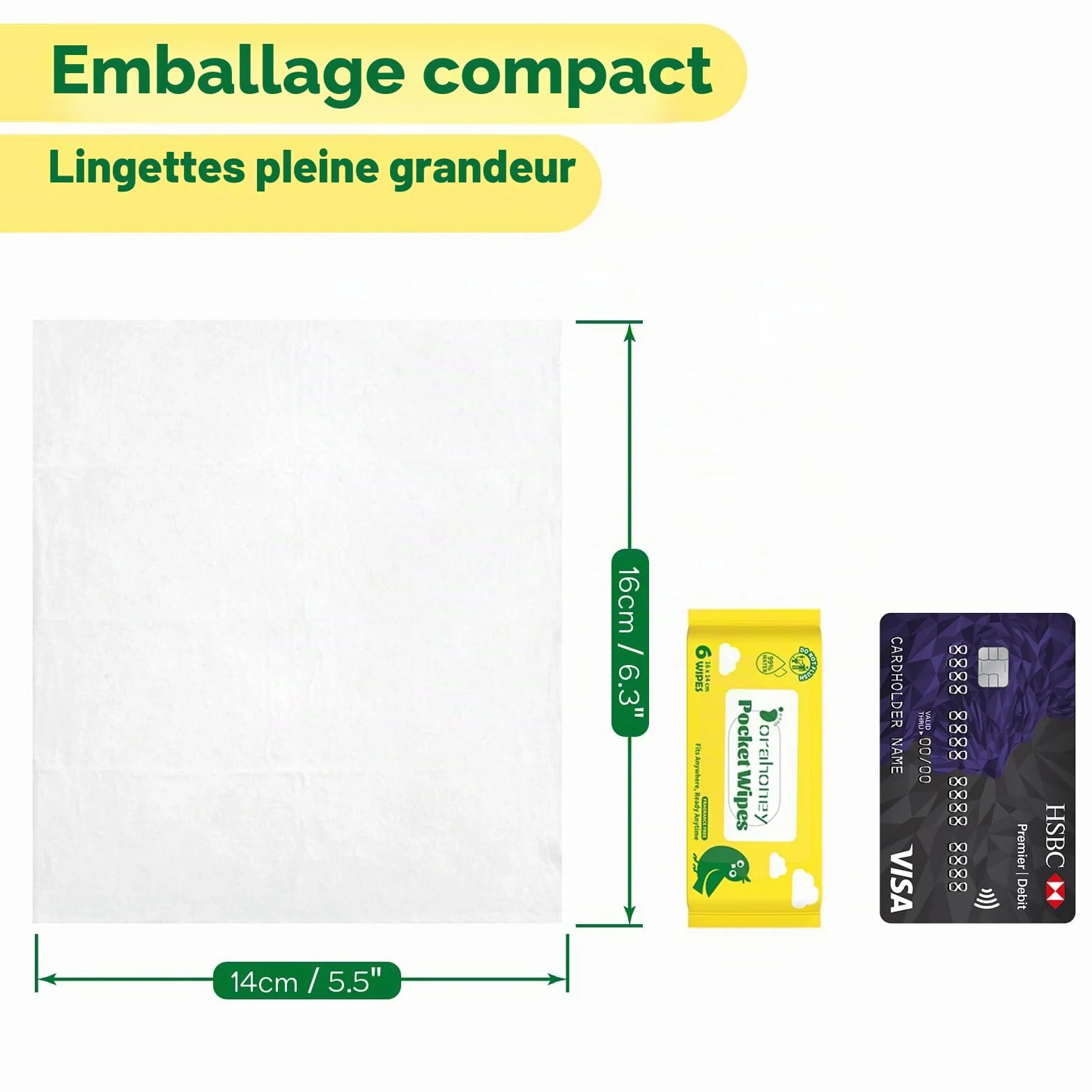 Lingettes Humides Voyage 99% d'Eau Sans Parfum Hypoallergéniques pour Peaux Sensibles Lot de 8 (48 Lingettes)