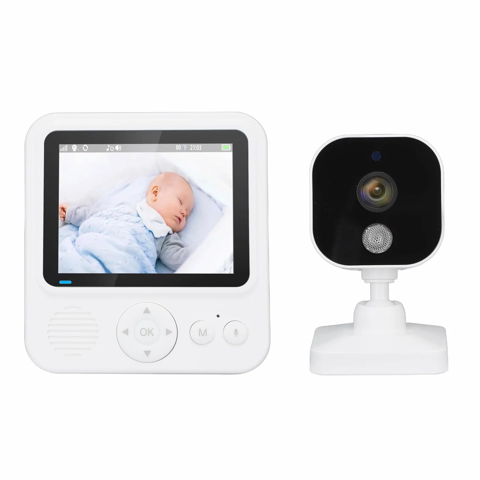 Caméra de surveillance bébé sans fil, moniteur vidéo avec vision nocturne bidirectionnelle