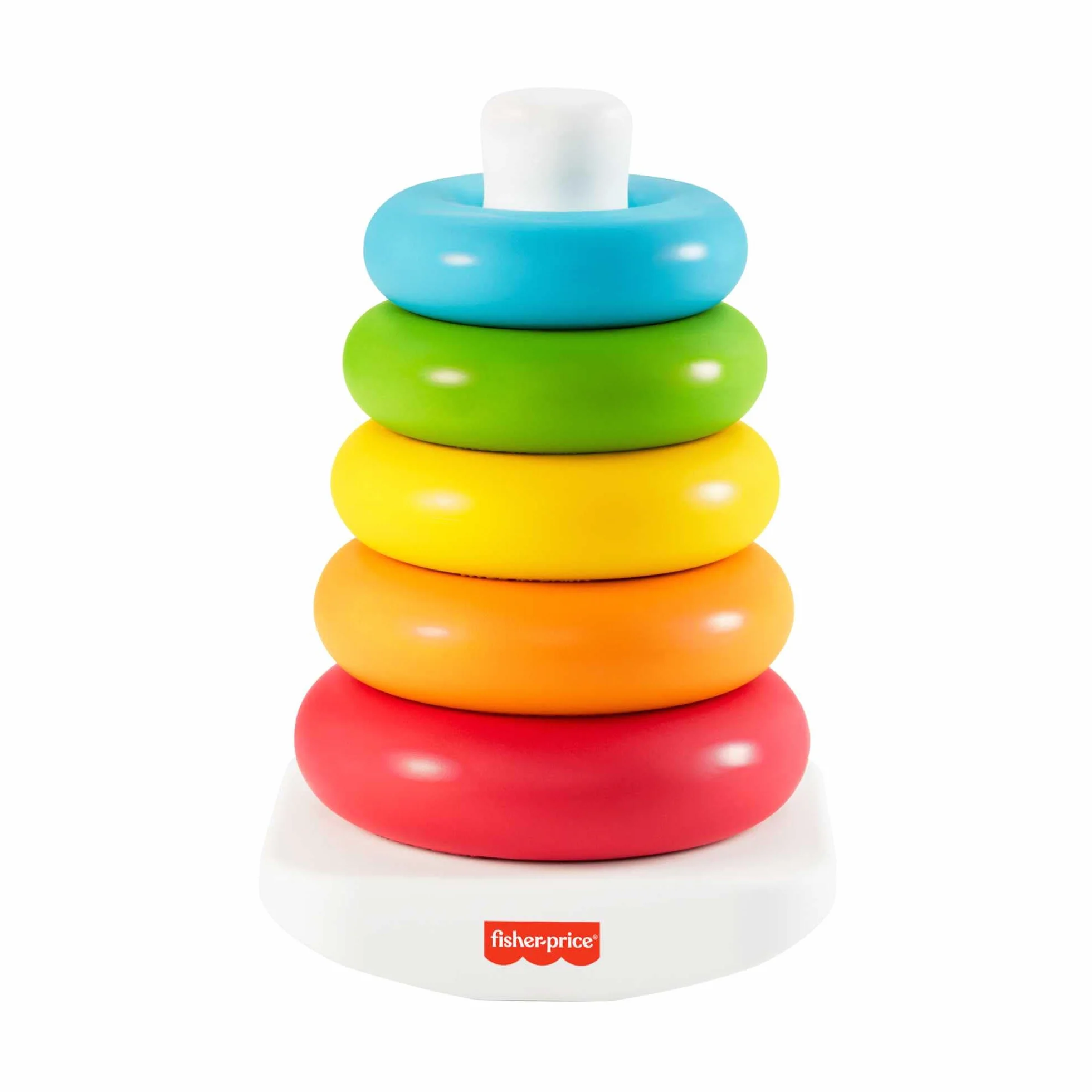 Fisher-Price Pyramide Arc-en-Ciel Culbuto à Empiler 5 Anneaux Colorés Base Mouvante Jouet Bébé 6 Mois HPY92