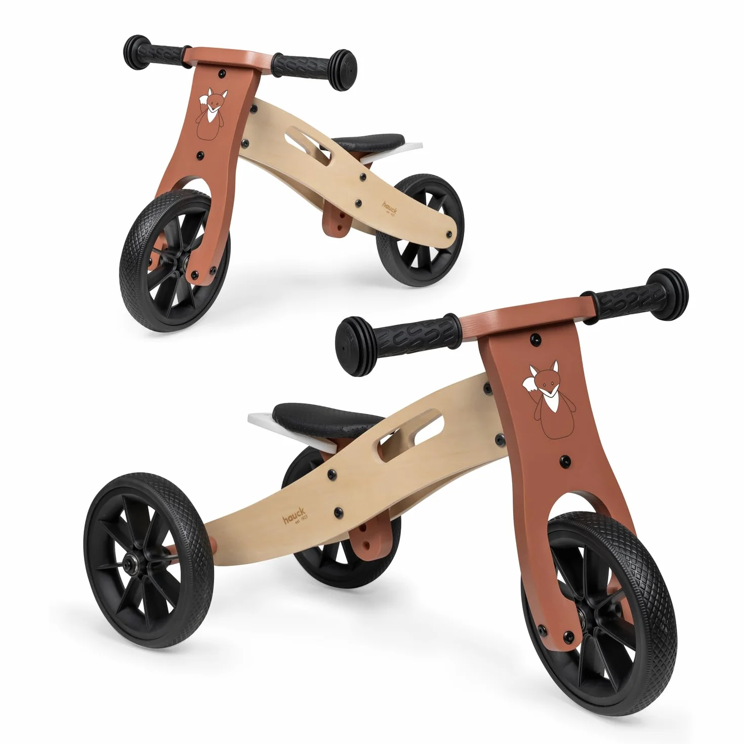 Hauck First Ride Eco 2in1 Tricycle et Draisienne Évolutive Bois 20 kg Roues 7,5"