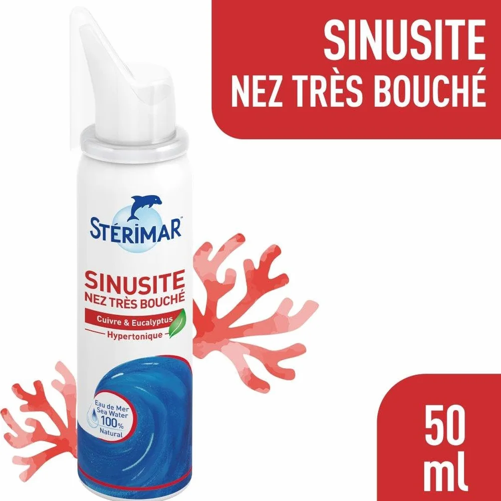 Stérimar Spray Nasal Sinusite Eau de Mer Cuivre Eucalyptus 50ml