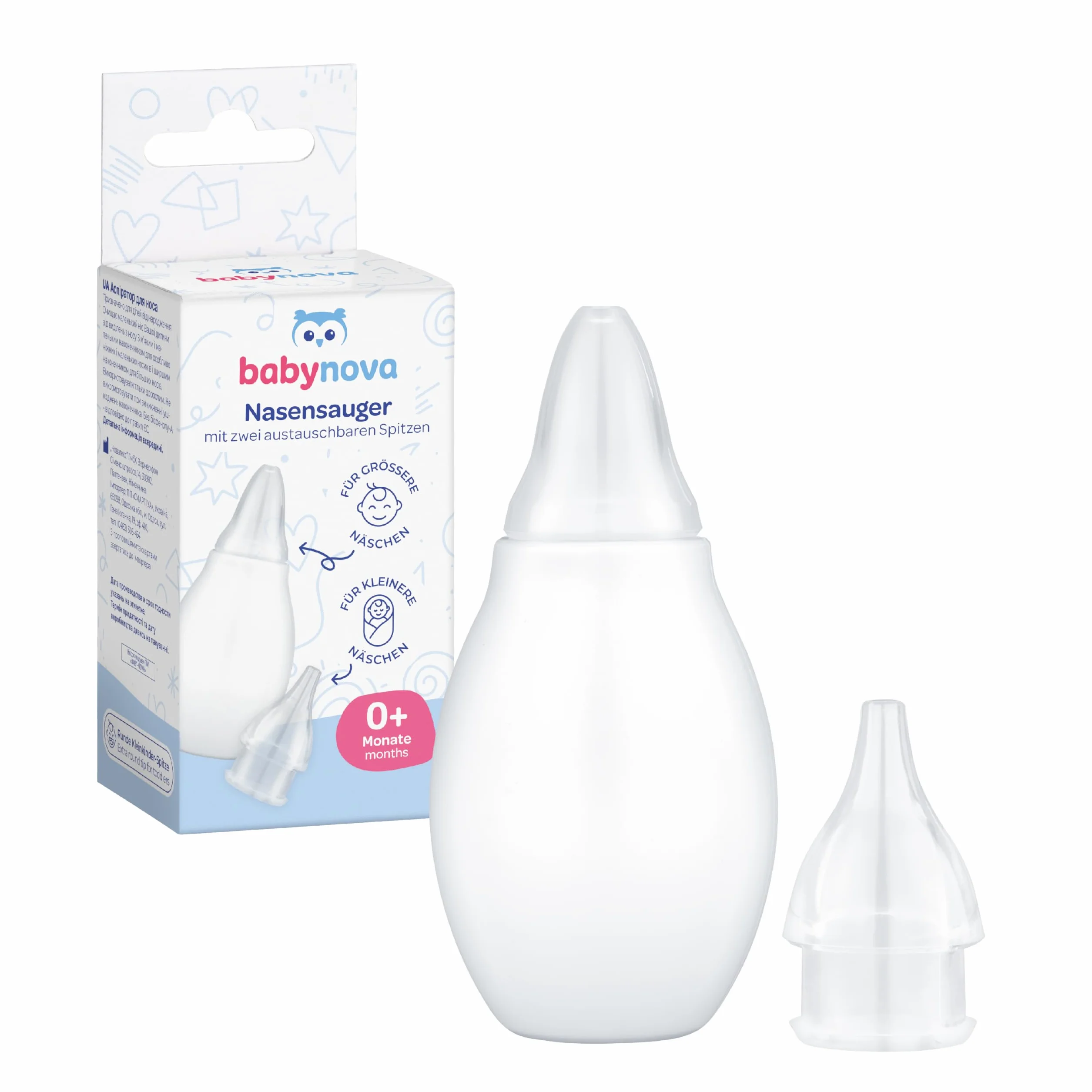 Babynova Aspirateur Nasal pour Bébés et Tout-Petits – Retrait Doux du Mucus Nasal – Sans BPA