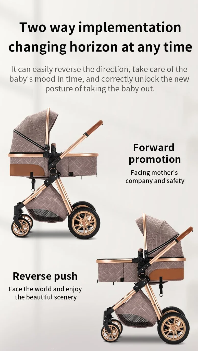 GLOKID Poussette 3 en 1 Pliable, Système de voyage, Conception pliable en un clic, Deux Façons de Pousser, Moustiquaire, Couvre-Pieds, Porte-Gobelet, pour nouveau-né jusqu'à 3 ans (DPV9 Rose)