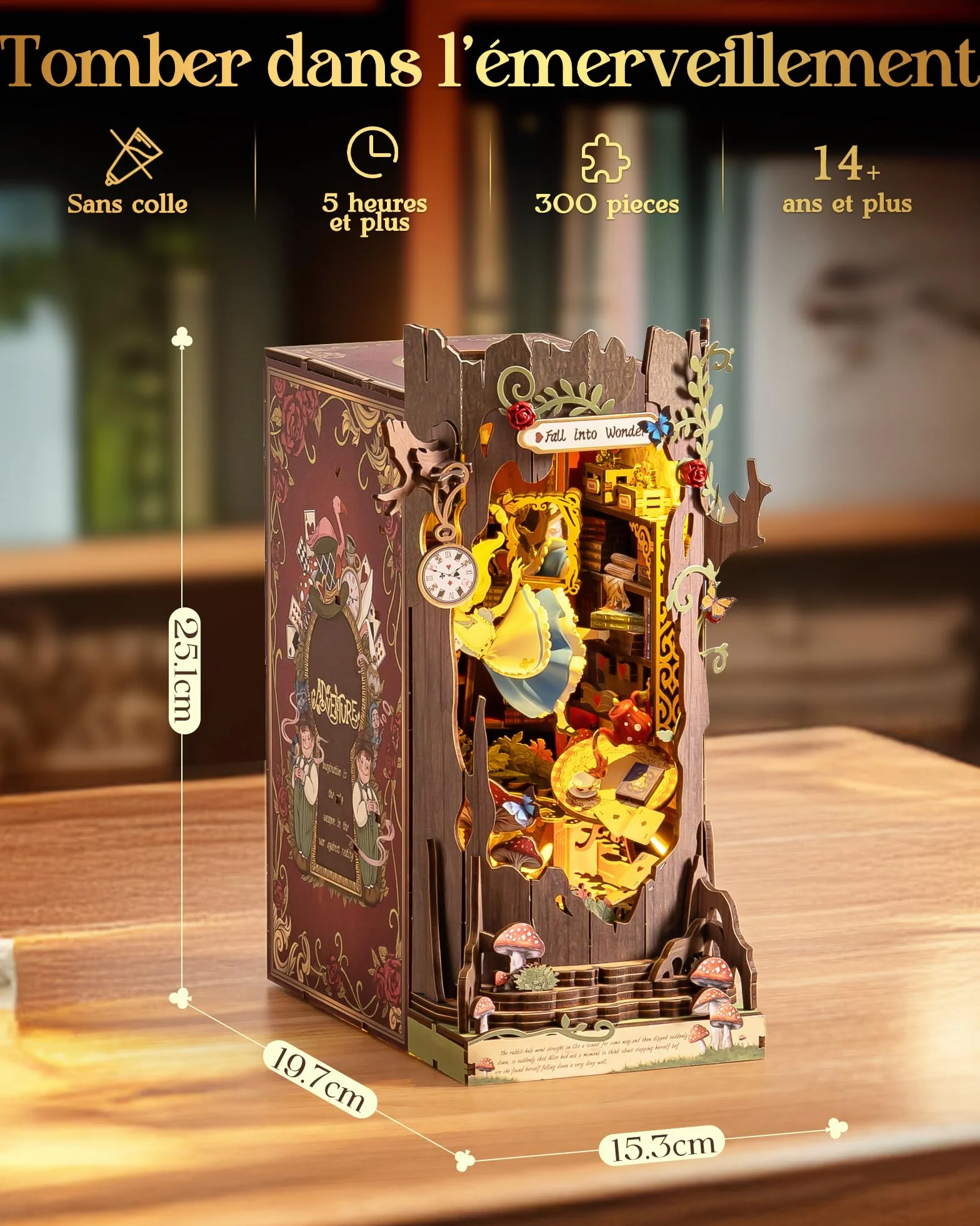 Rolife Book Nook Maquette Fall Into Wonder Maison Miniature DIY Diorama 3D Puzzle avec Illusion Miroir