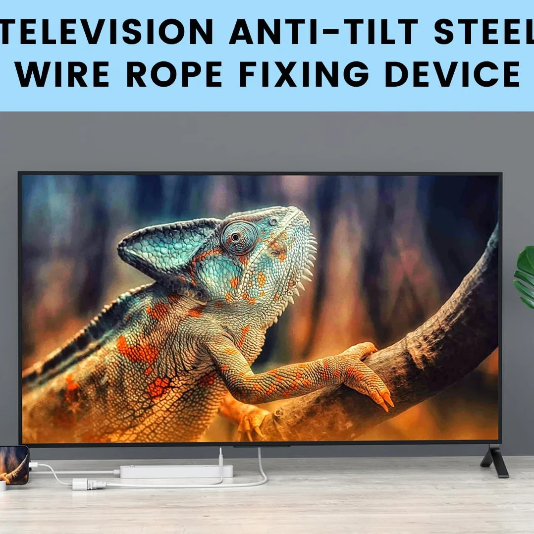 Sangles Anti-Basculement pour TV et Meubles, Sécurité Enfants Réglable, 2 Pièces + Patins Adhésifs