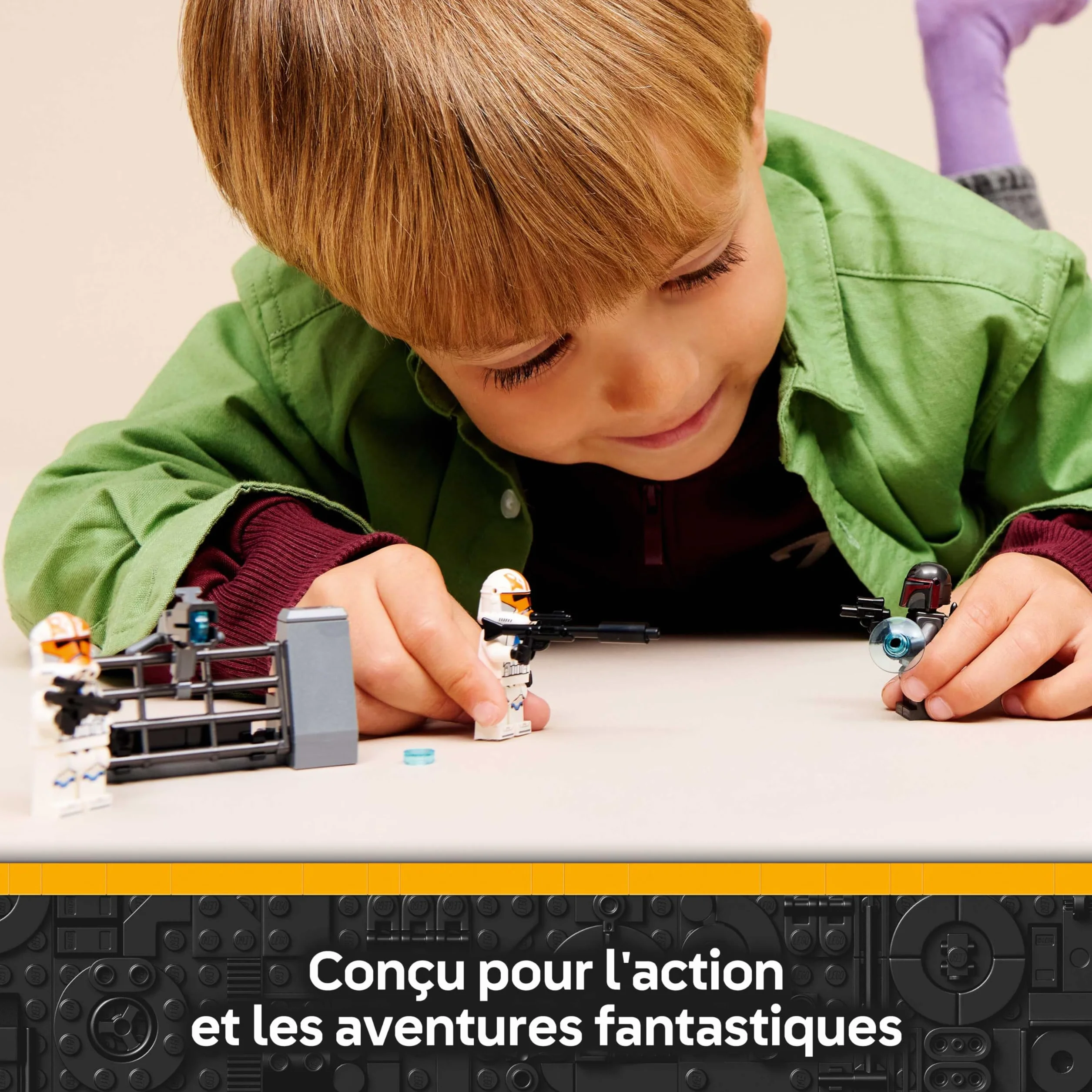 LEGO Star Wars 75449 Pack de Combat Le Siège de Mandalore - Jouet d'action avec Minifigurines de 2 Mandaloriens & 2 Clone Troopers - Speeder & Pistolets Blasters - Cadeau pour Garçon dès 6 Ans