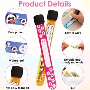 Bracelet Identification Enfant Anti Perdu Réutilisable Étanche SOS Sécurité 12 Pièces