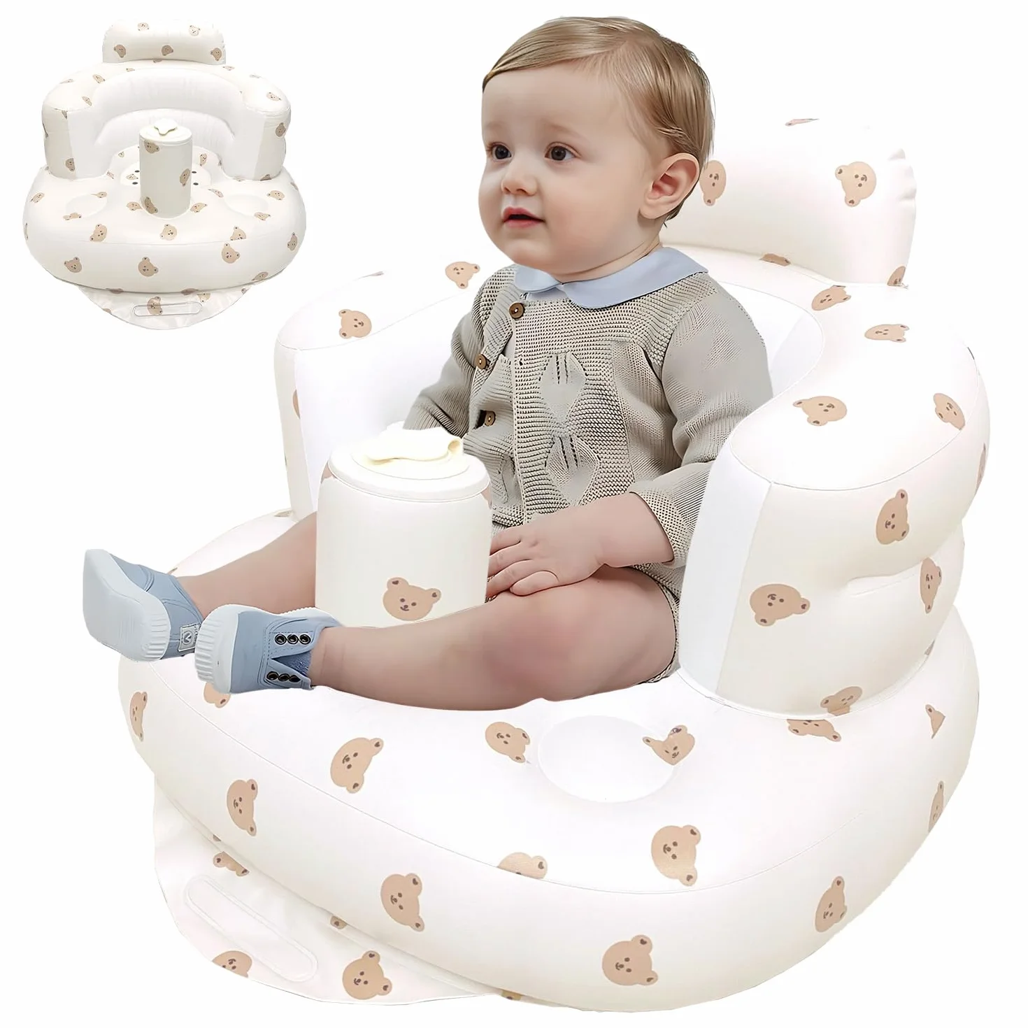 Siège Gonflable Bébé Portable Chaise d'Entraînement 3 Mois+