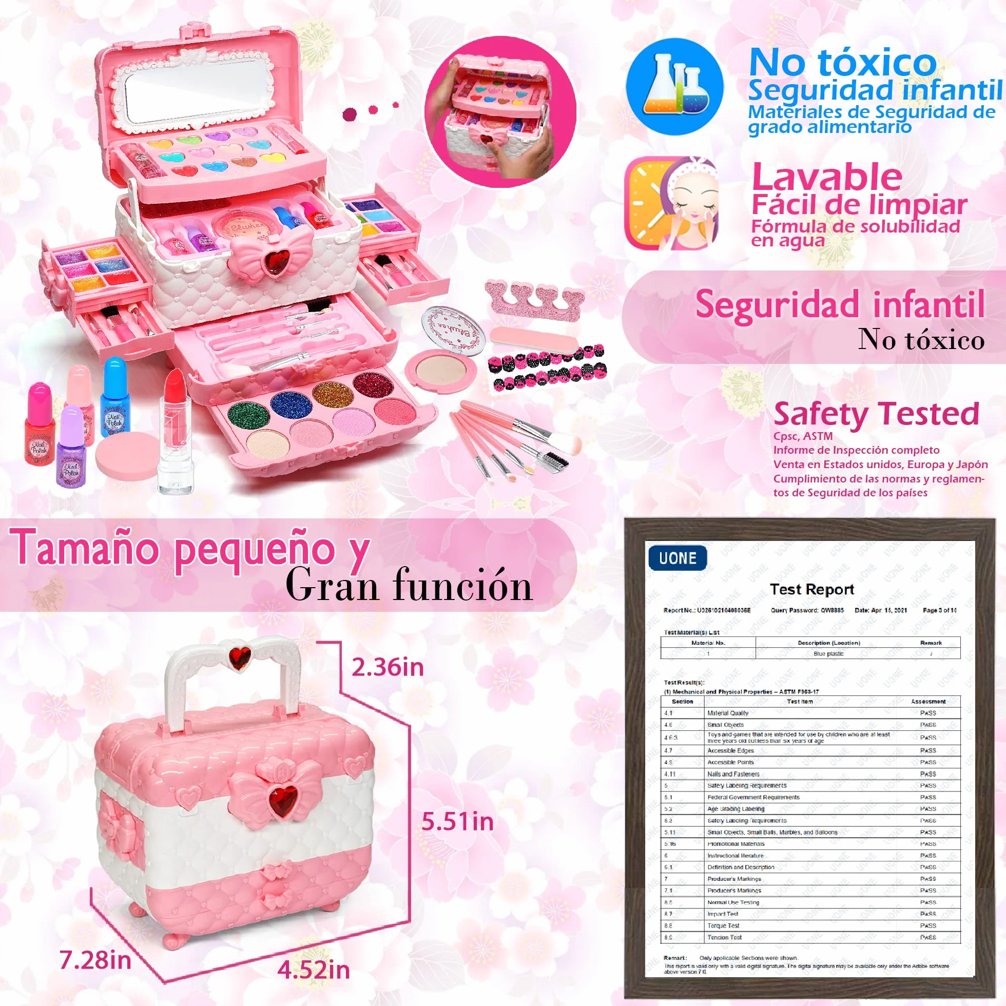 Coffret Maquillage Enfant Fille - Kit Maquillage Non Toxique Jouet Princesse 3+ Ans