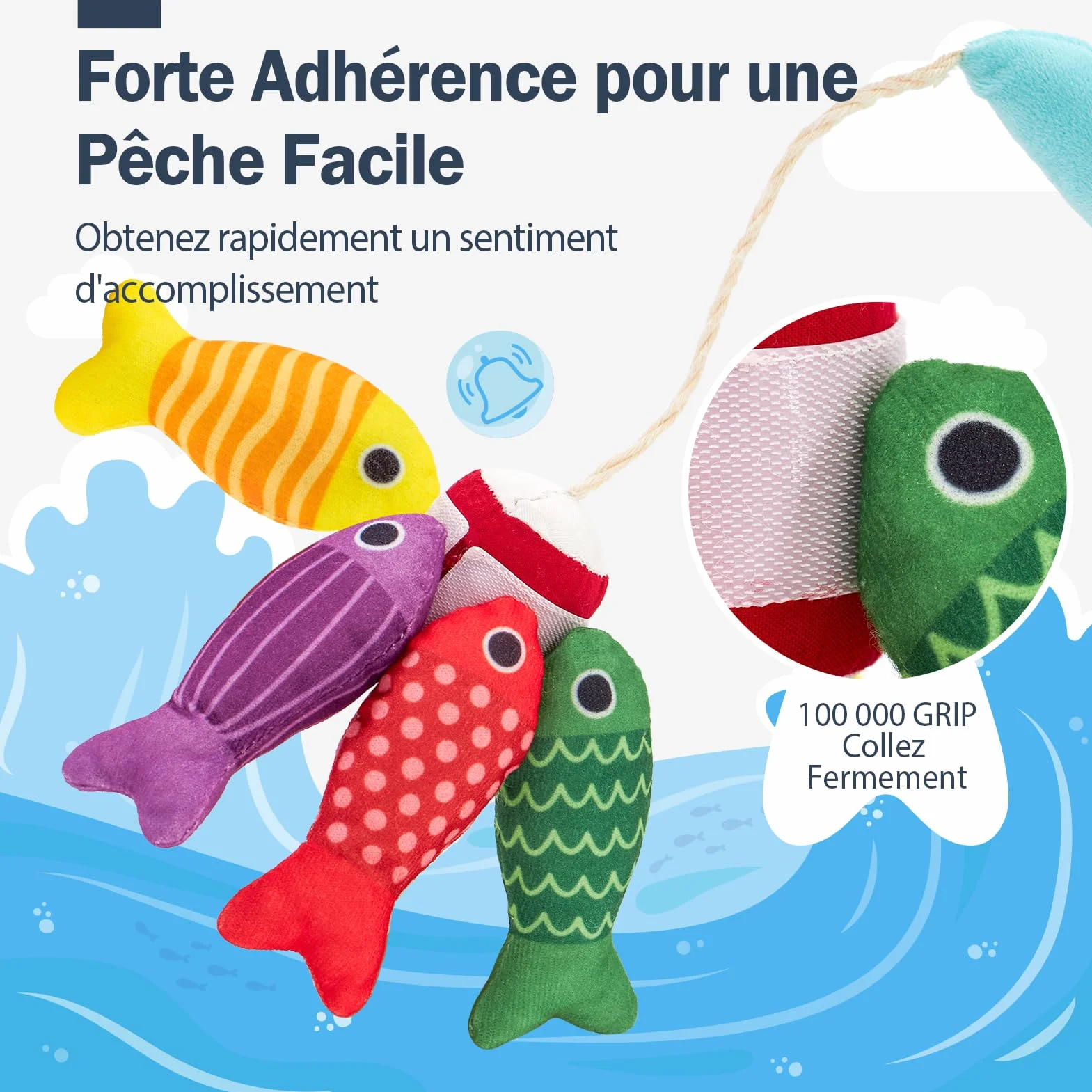 hahaland Jouet Bebe 1 an Jeux Montessori Pêche a la Ligne pour Enfant 1 2 3 Ans Jouet Éducatif Motricité Fine Cadeau Garcon Fille 6 9 12 18 Mois