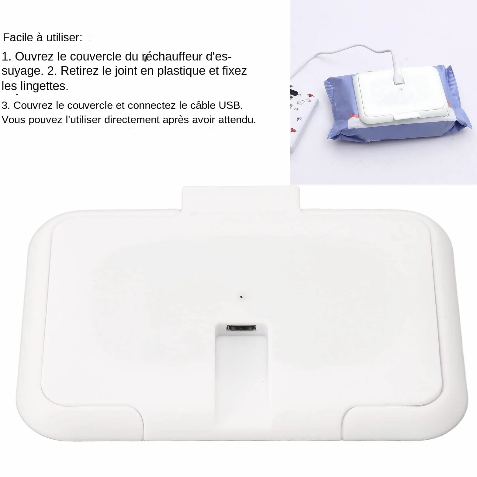 Chauffe-Lingettes Pour Bébé avec Thermostat Boîte de Lingettes Humides Support Distributeur