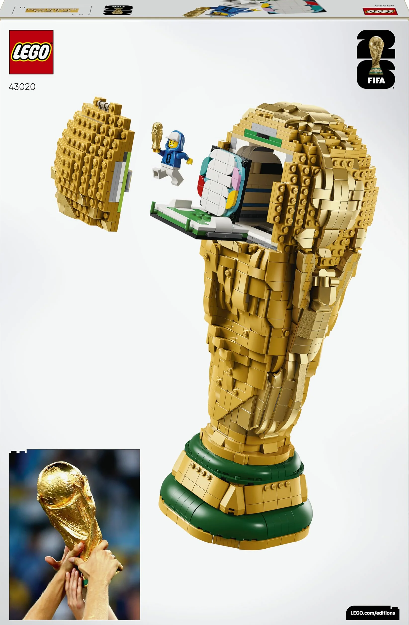 LEGO Editions Trophée Officiel de la Coupe du Monde de la FIFA 43020 Jouet 3D Maquette DIY Minifigurine Collector