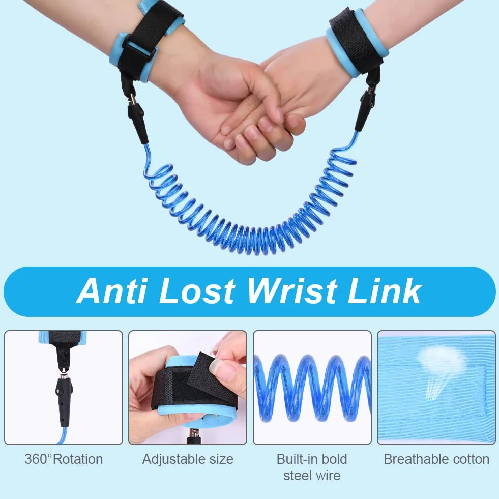 Harnais de Sécurité Enfant 2.5M Anti perdu Ceinture Facile à Mettre et Enlever Tout-Petit Voyage