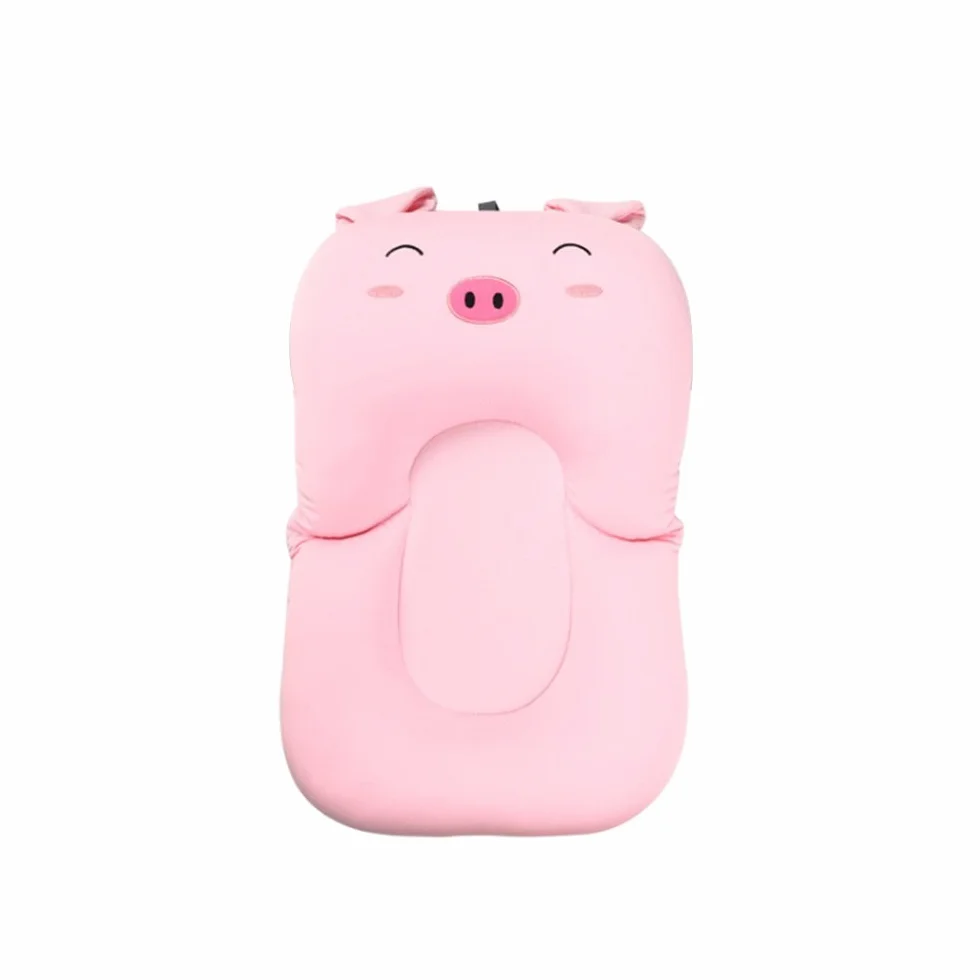 Tapis de bain bébé nouveau-né pliable coussin siège de baignoire rose