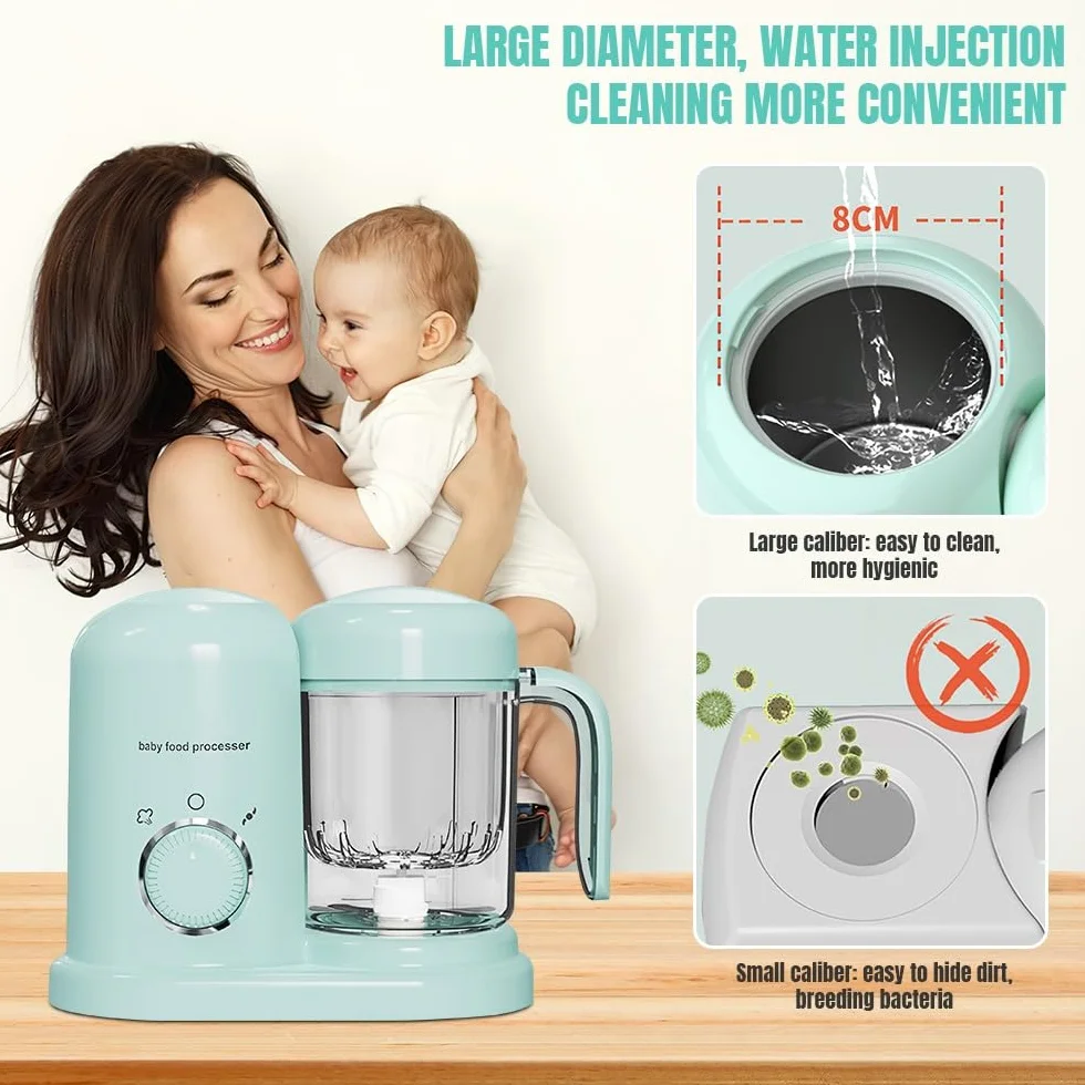 Robot Cuiseur Mixeur pour Bébés Multifonctions avec Panier Vapeur Lame Inoxydable 304 Sans BPA