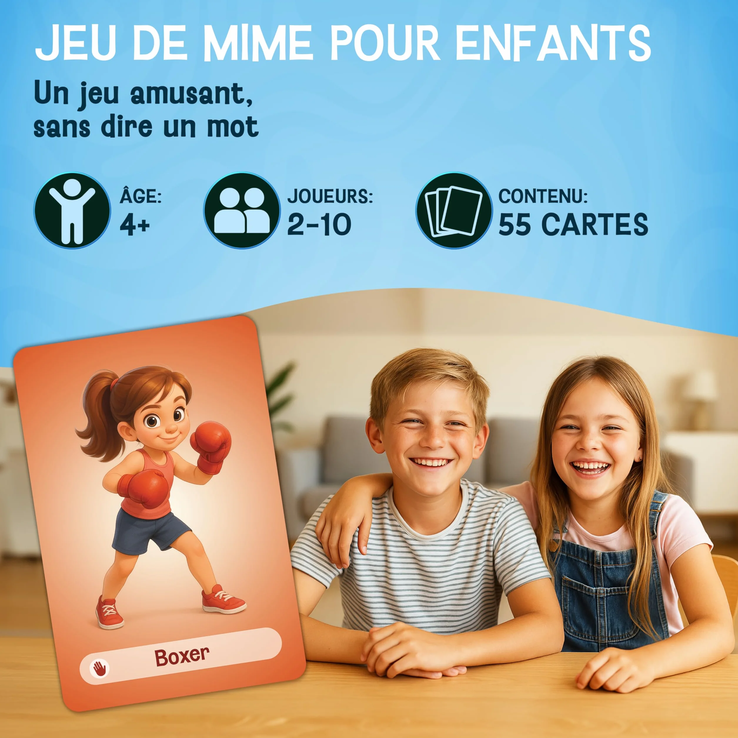 LIKARTO Jeu de mime pour Enfants – Activité familiale et devinettes dès 4 Ans