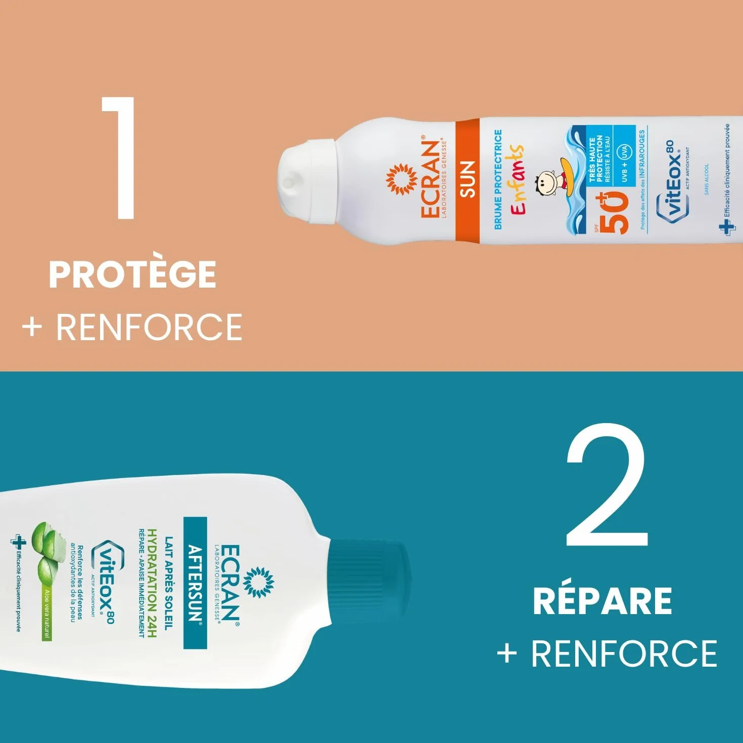 ECRAN Brume Protectrice Enfant SPF 50+ Très Haute Protection UVA UVB Lumière Bleue Résistante à l'eau