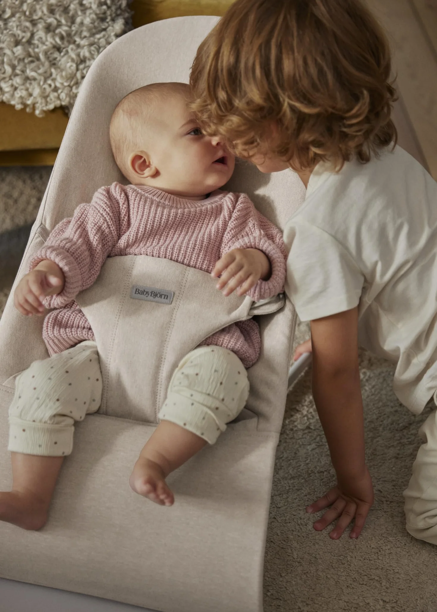 BabyBjörn Transat Bliss, Tissé chiné, Beige clair