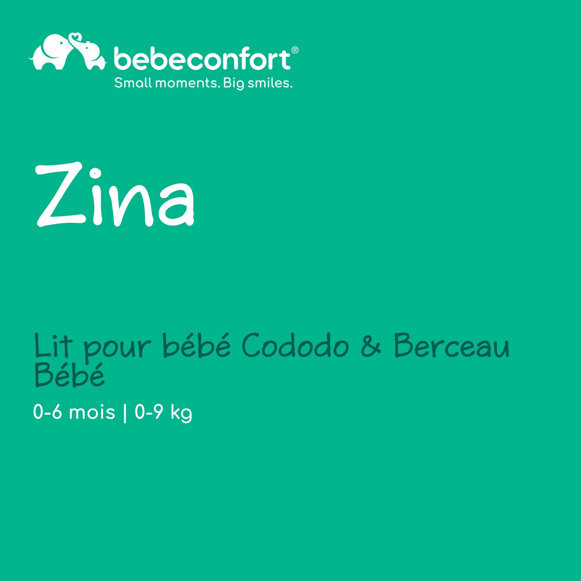Bebeconfort Zina Berceau Bebe Cododo 0-6 Mois 0-9 kg Pliable 5 Positions Hauteur Réglables Matelas Inclinable Mineral Graphite