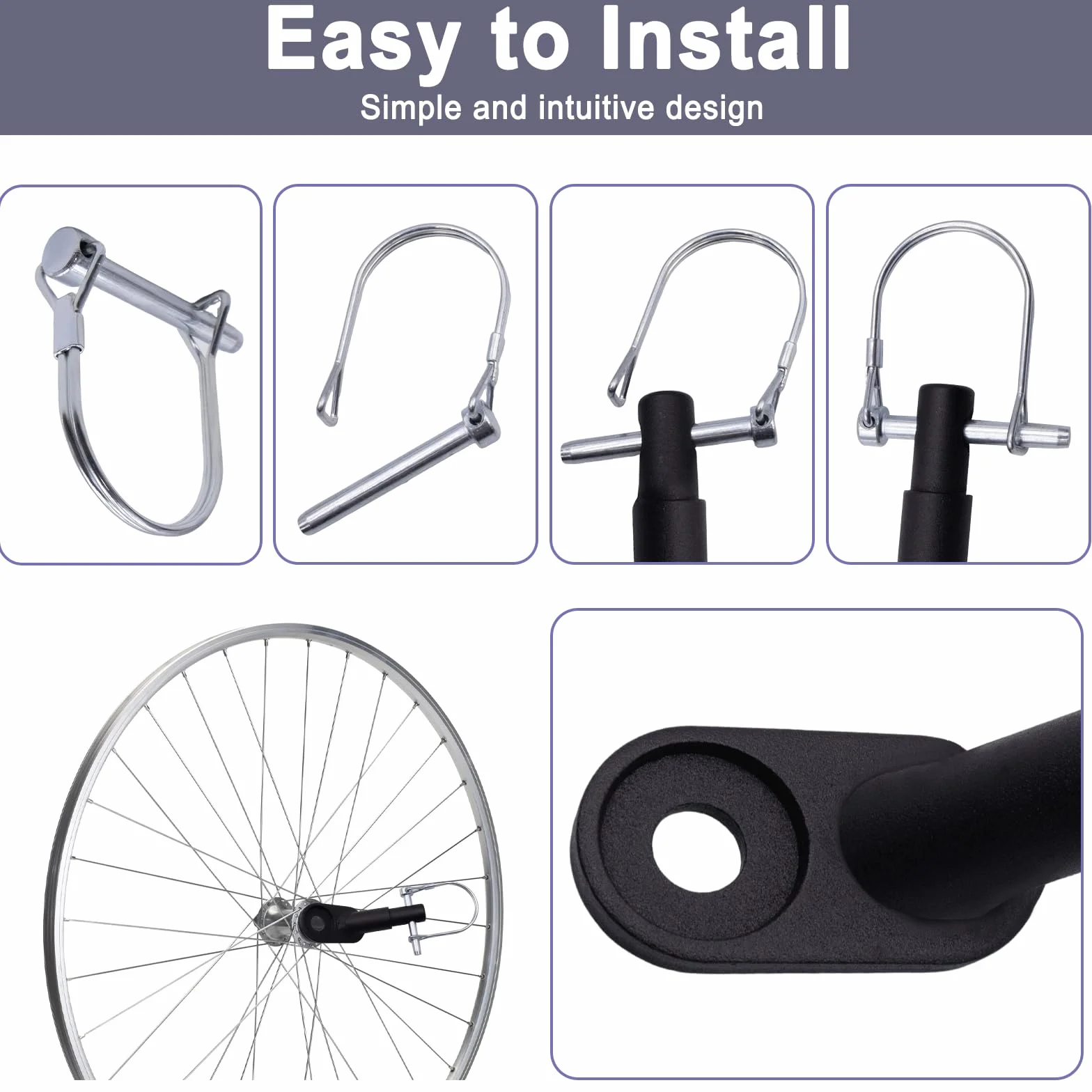 Attache Remorque Velo Connecteurs D'attelage avec 4 Goupilles D - Lock Bicycle Trailer Coupling