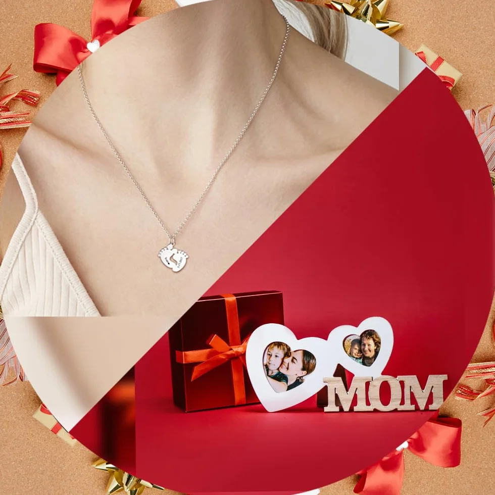 Collier personnalisé pierre de naissance pour maman avec nom d'enfant cadeau fête des mères