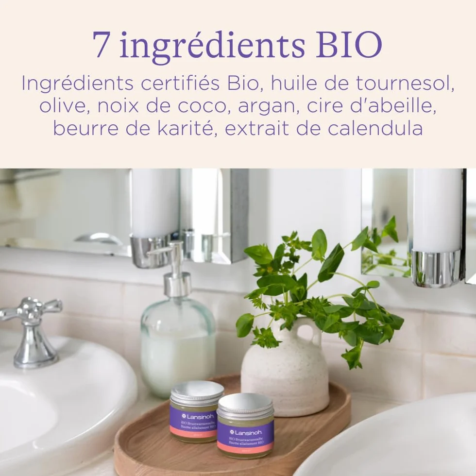 Lansinoh Baume Allaitement Bio 100% Naturel Hydratation Protection Mamelons 40g