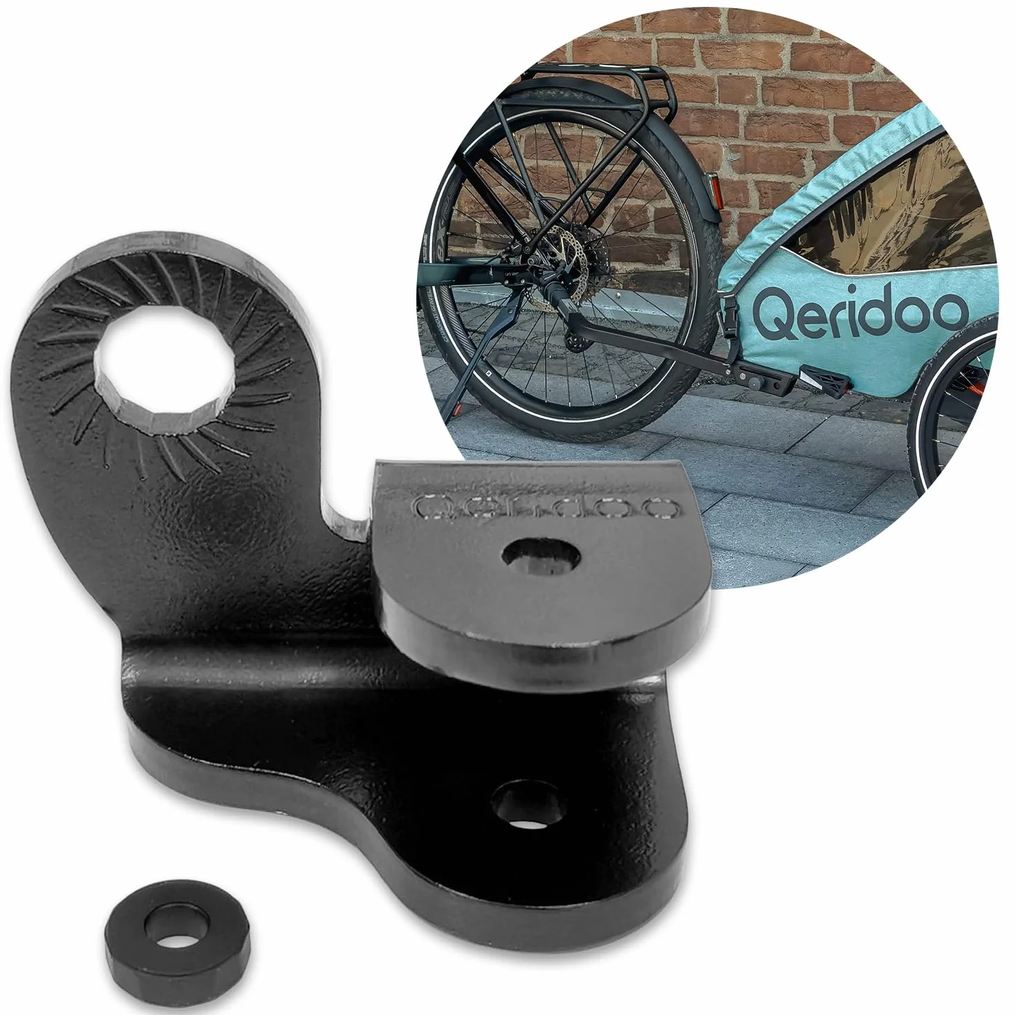 QERIDOO Coupling Bicycle Connection Noir Taille Unique
