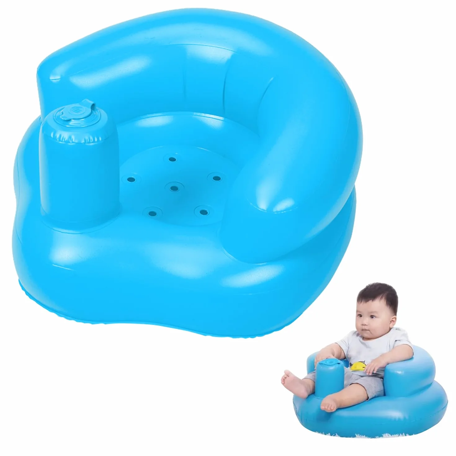 Siège de Bain Gonflable pour Bébé, Portable avec Housse Respirante