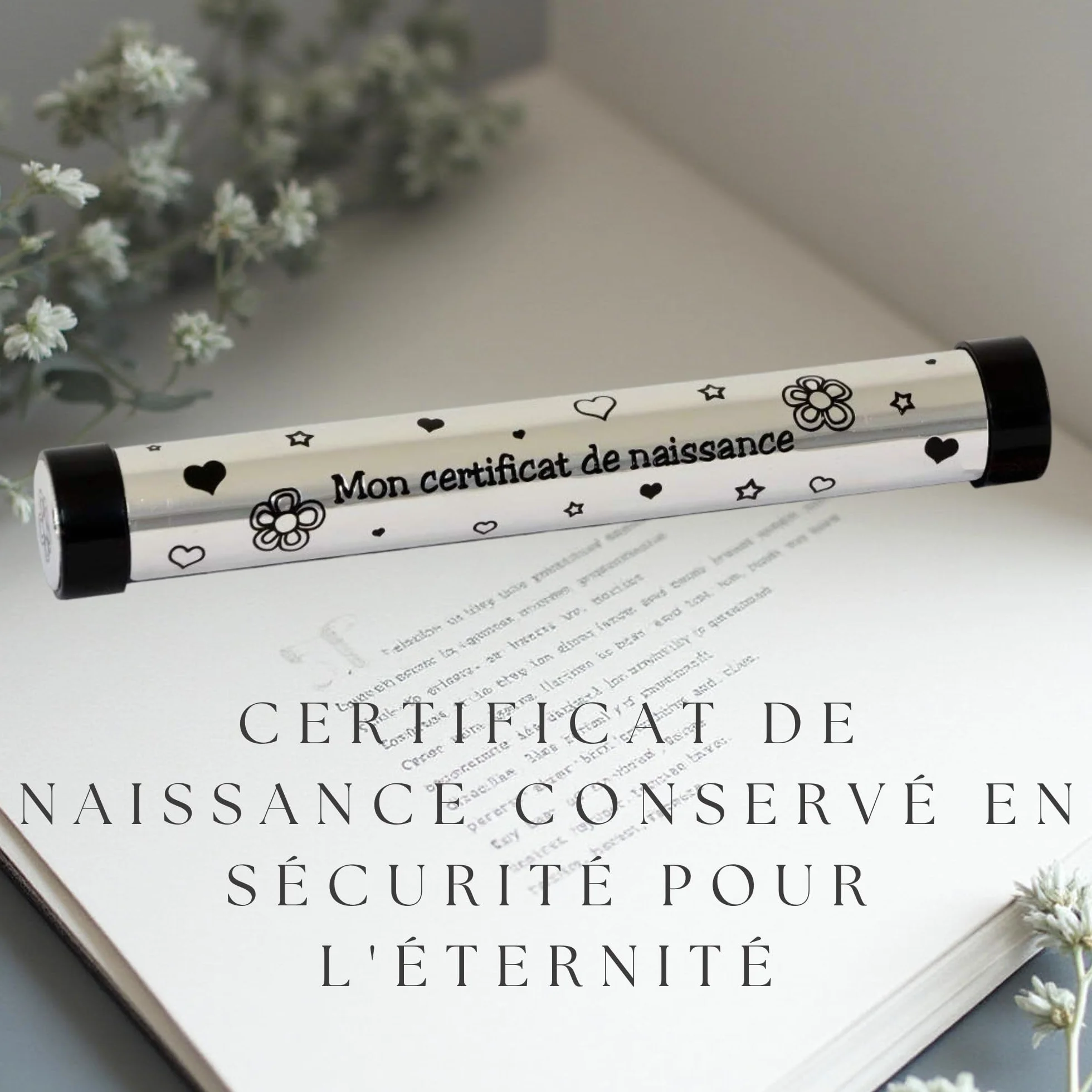 Coffret certificat de naissance pour garçons et filles