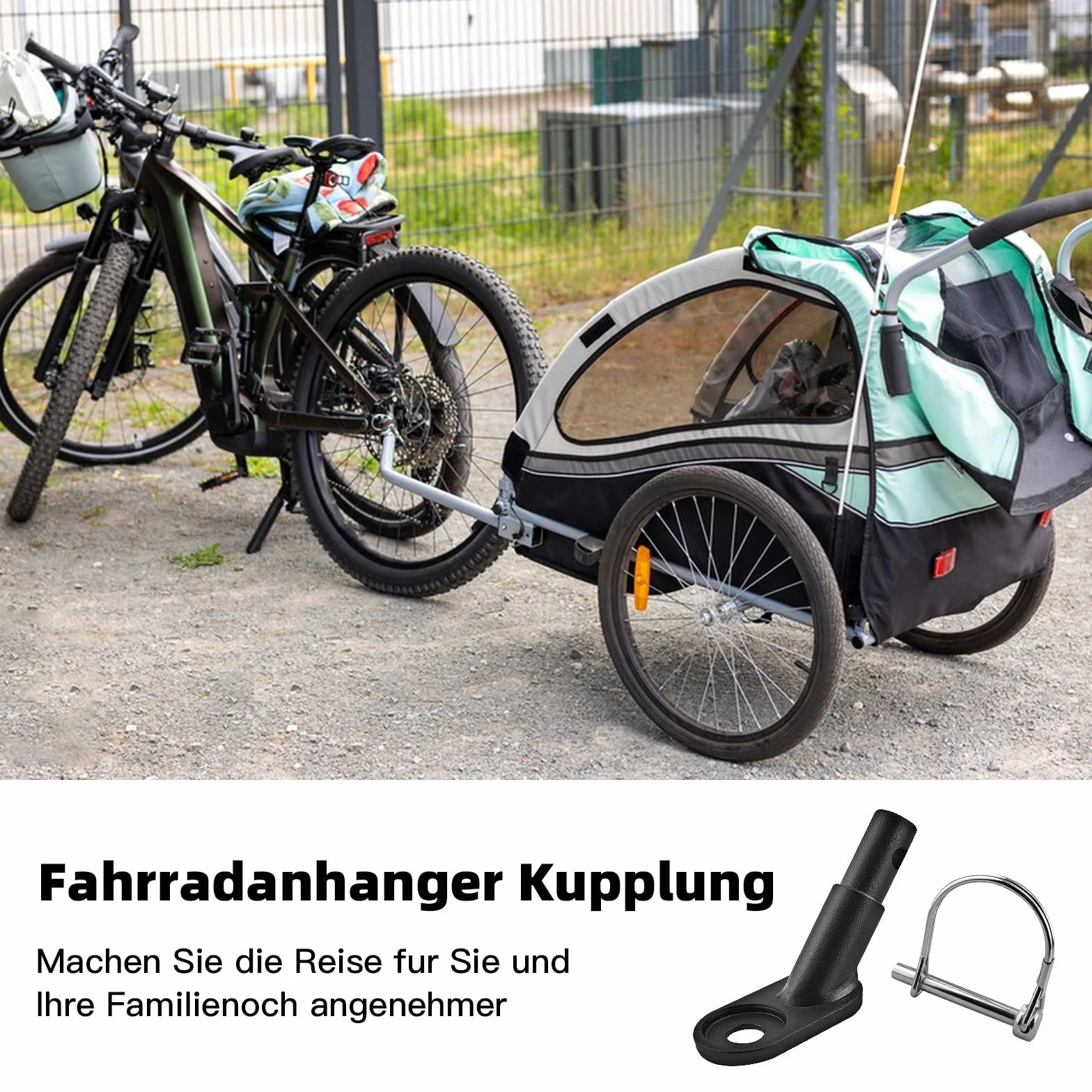 Adaptateur universel d'attelage de remorque de vélo pour chien et poussette