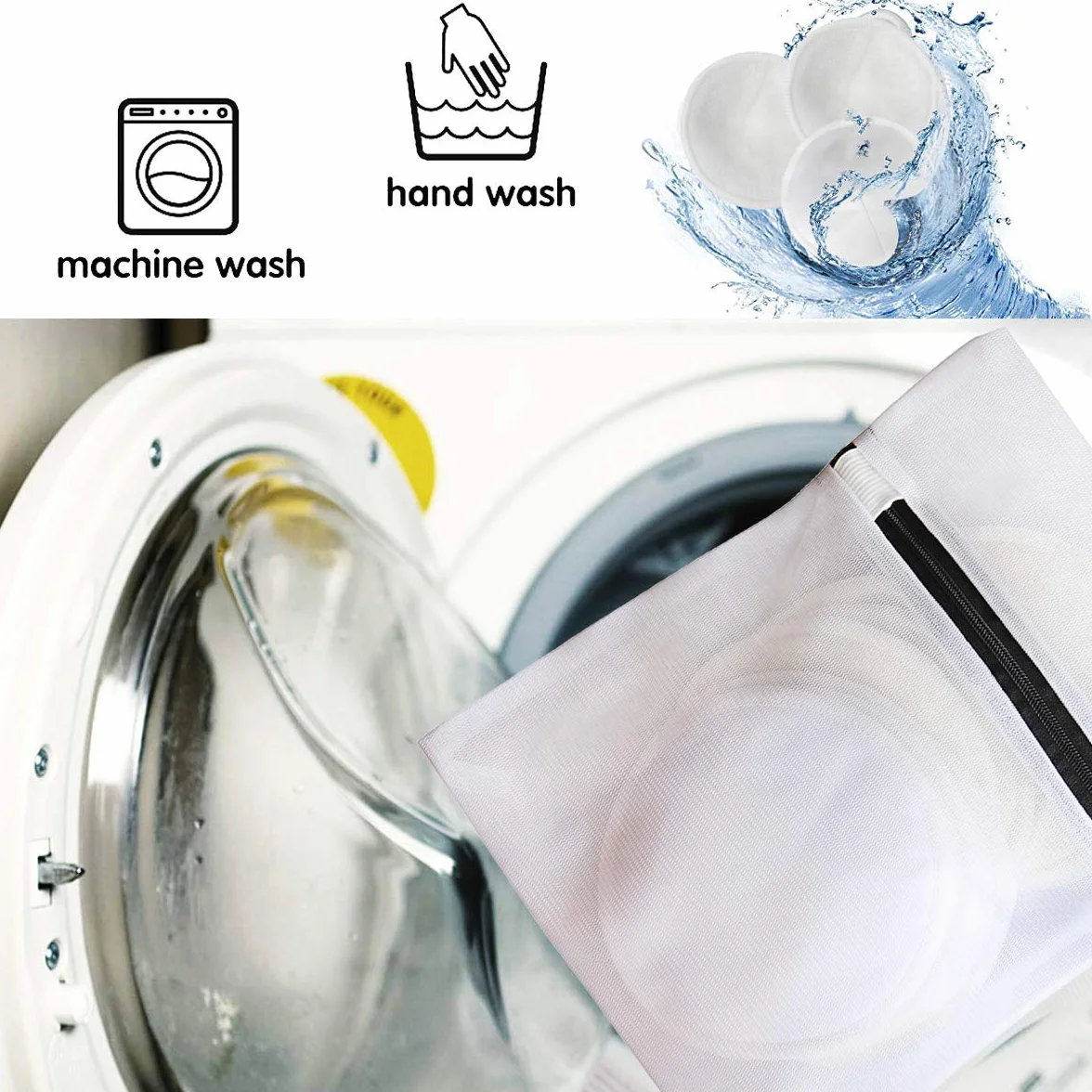 Coussinets d'allaitement en bambou biologique 12pcs lavables + sac de lavage pour maternité