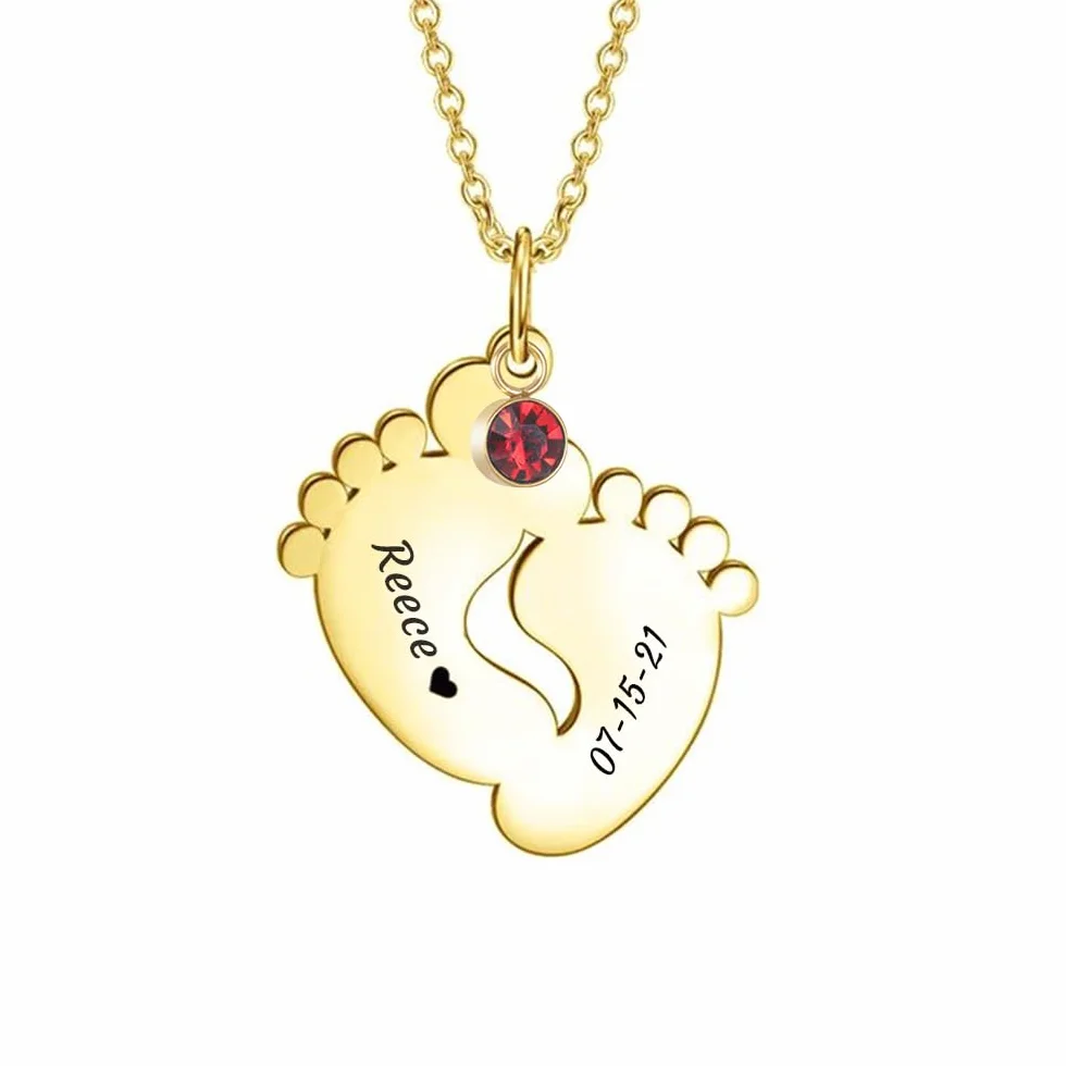 Collier personnalisé pierre de naissance pour maman avec nom d'enfant cadeau fête des mères