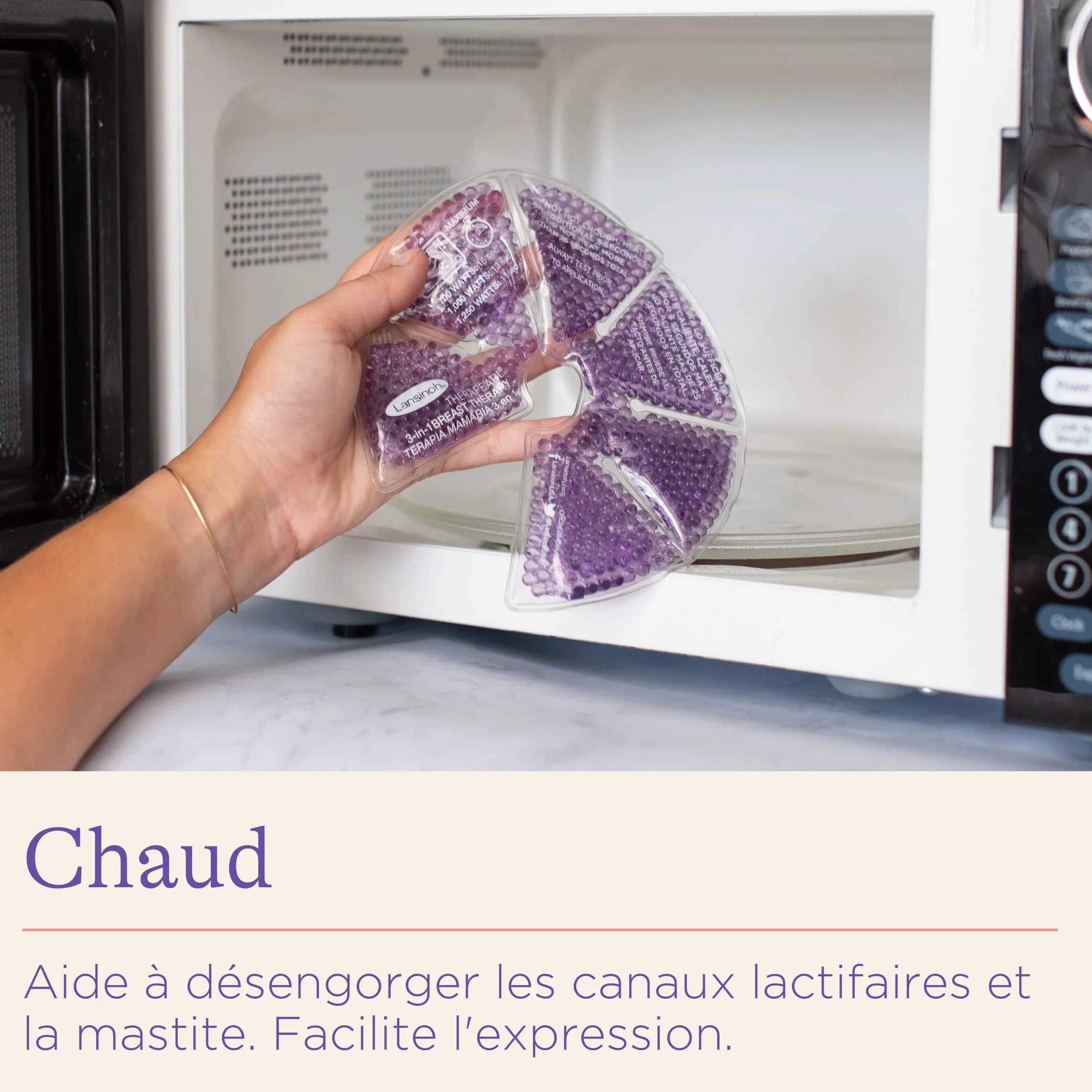 Lansinoh Compresses 3-en-1 chaud/froid allaitement réutilisables thérapie thermique maman