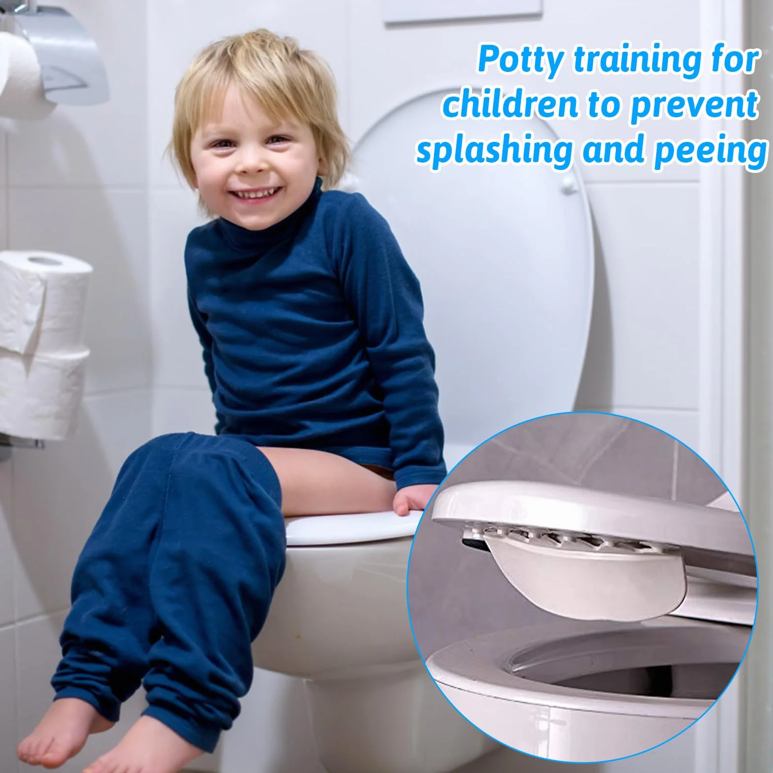Déflecteur de Siège de Toilette 2 Pcs Anti-Éclaboussures Urine avec Ventouse Réutilisable Enfants Adultes
