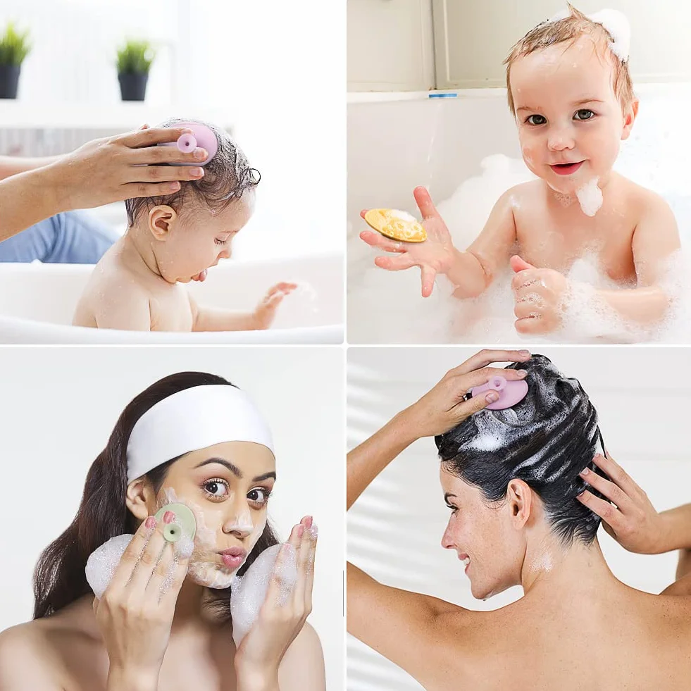 Aolso brosses de bain pour bébé 3PCS silicone exfoliante et massage