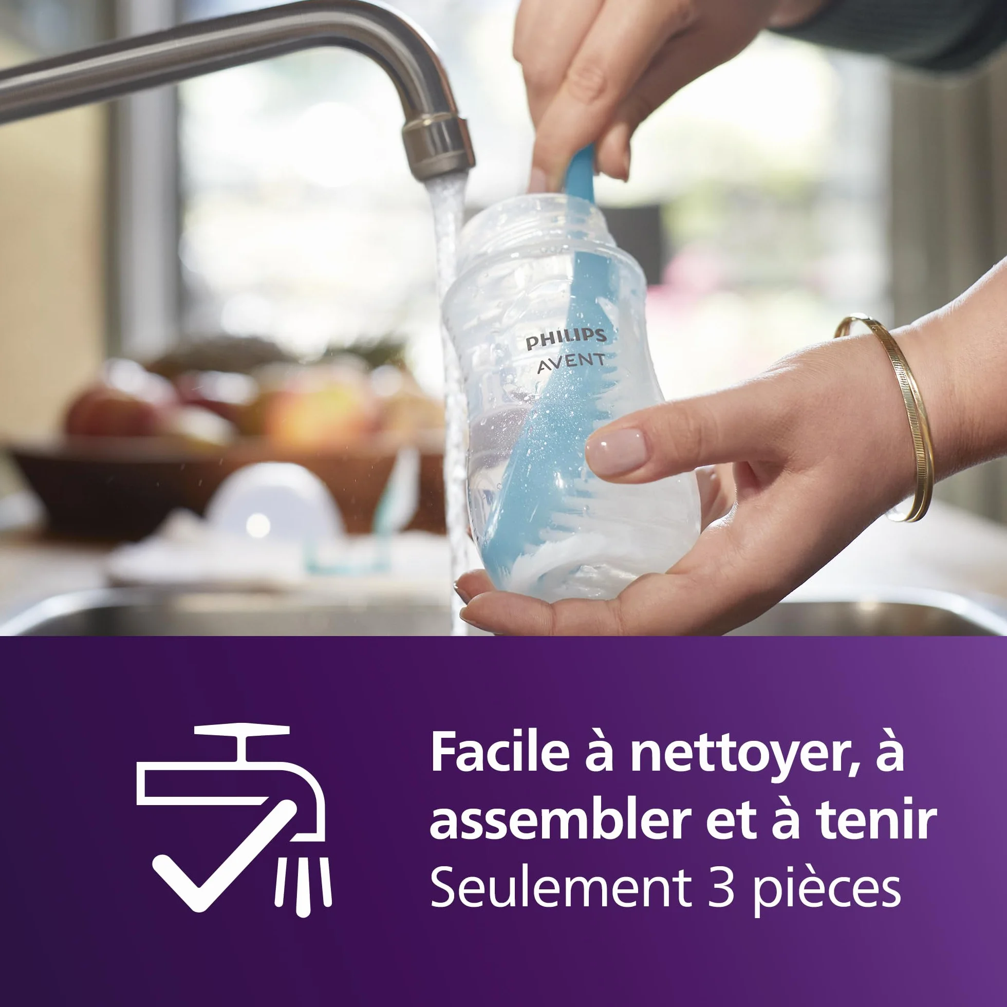 Philips Avent Lot de 2 tétines Réponse Naturelle Débit 4 pour bébé 3 mois+ SCY964/02