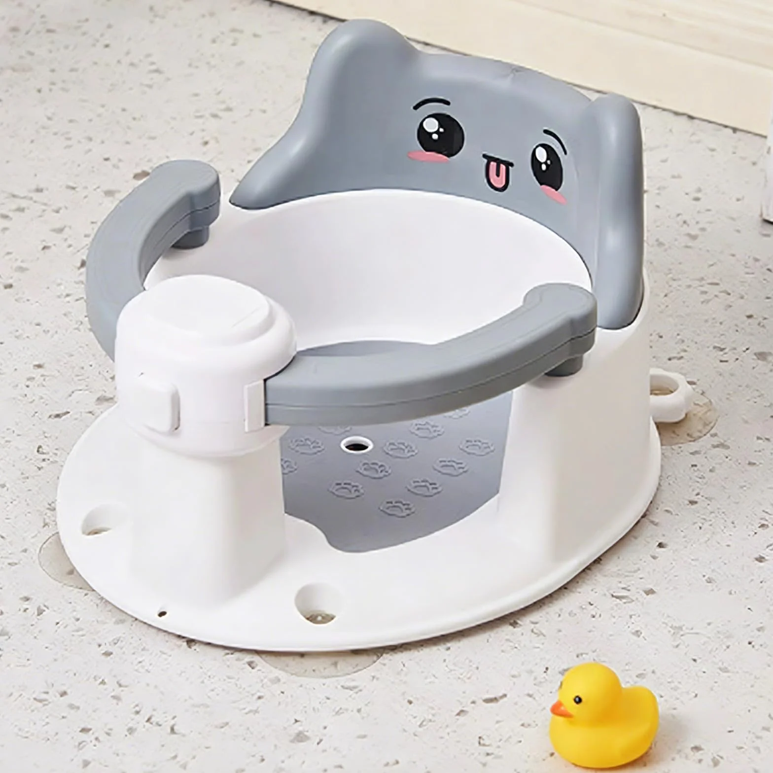 Siège de Bain Bébé avec 4 Ventouses Antidérapantes, Portable et Sécurisé pour Douche ou Baignoire