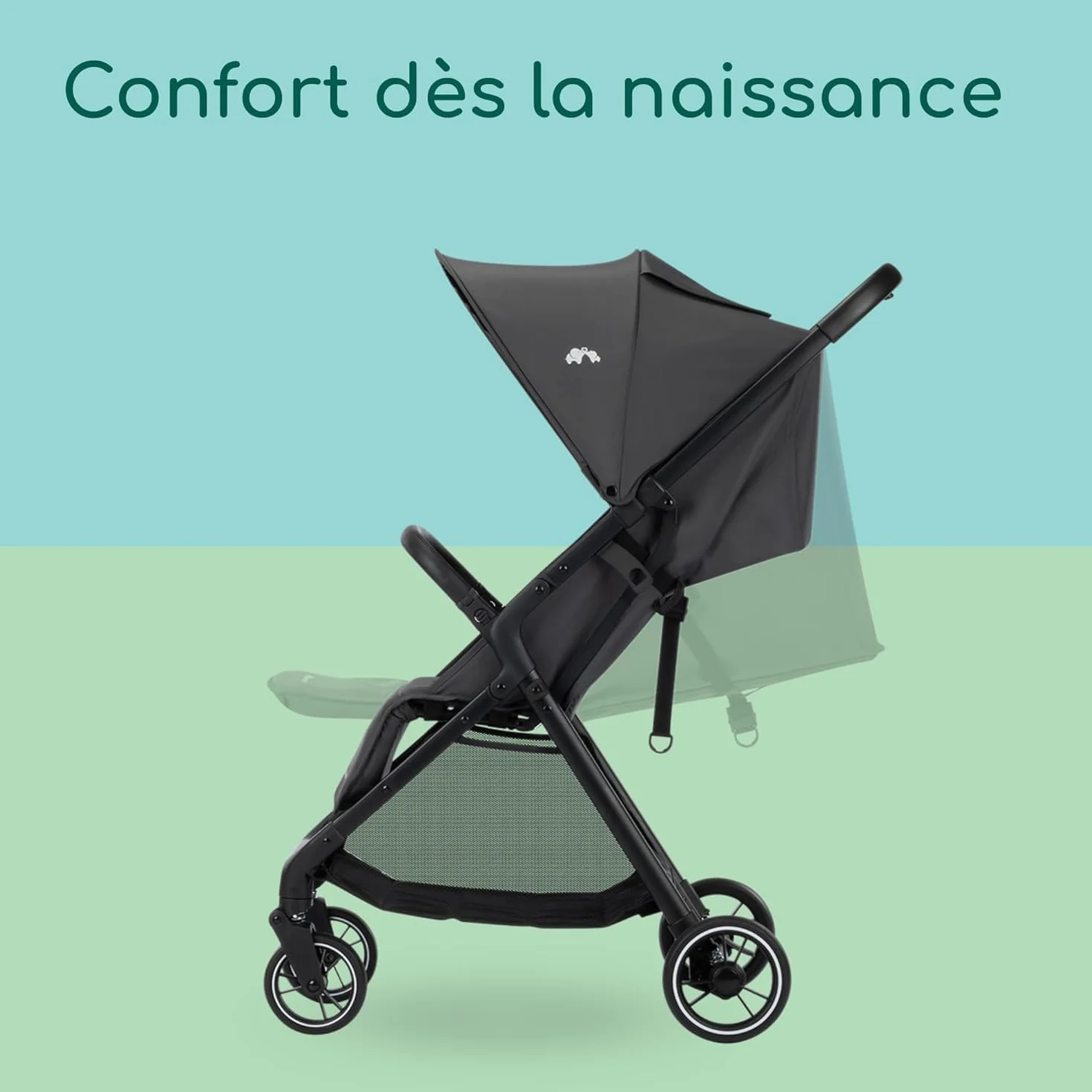 Bebeconfort Azur Poussette Canne Compacte 0-3 ans 15 kg Pliage Automatique Inclinaison Allongée Mineral Graphite