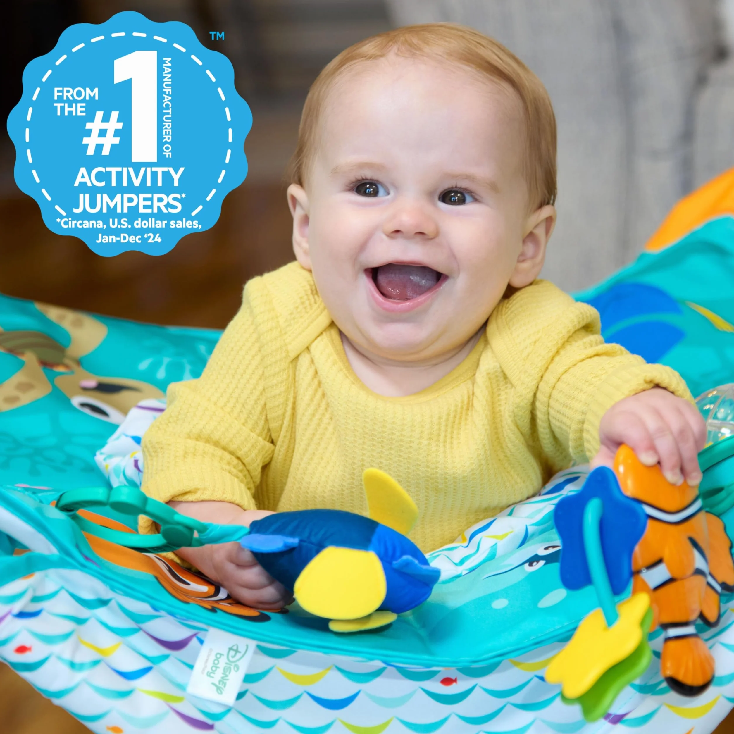 Bright Starts Centre d'Activités Pliable Disney Nemo Pop 'N Jump - Intérieur/Extérieur, Portable, 6 Mois+
