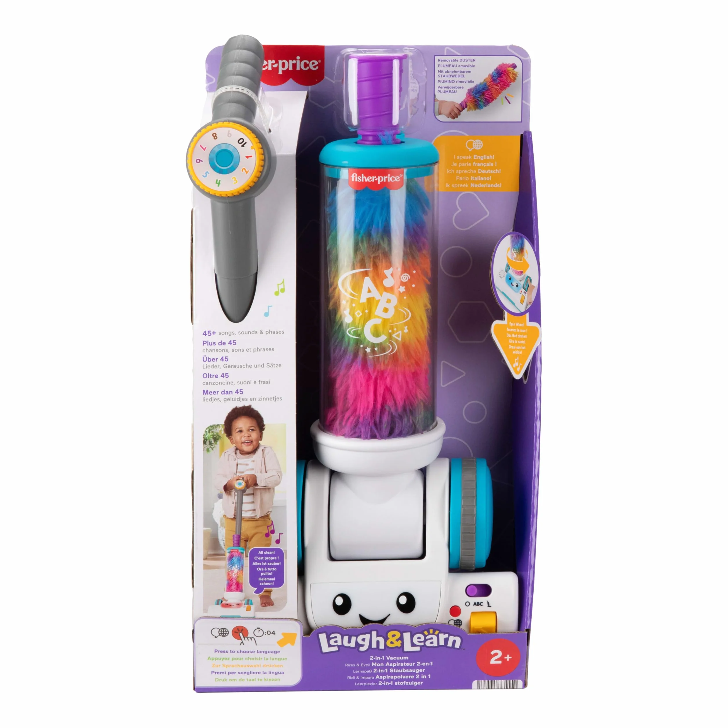 Fisher-Price Aspirateur 2-en-1 Rires et Éveil JMM33 pour Enfants 2 Ans