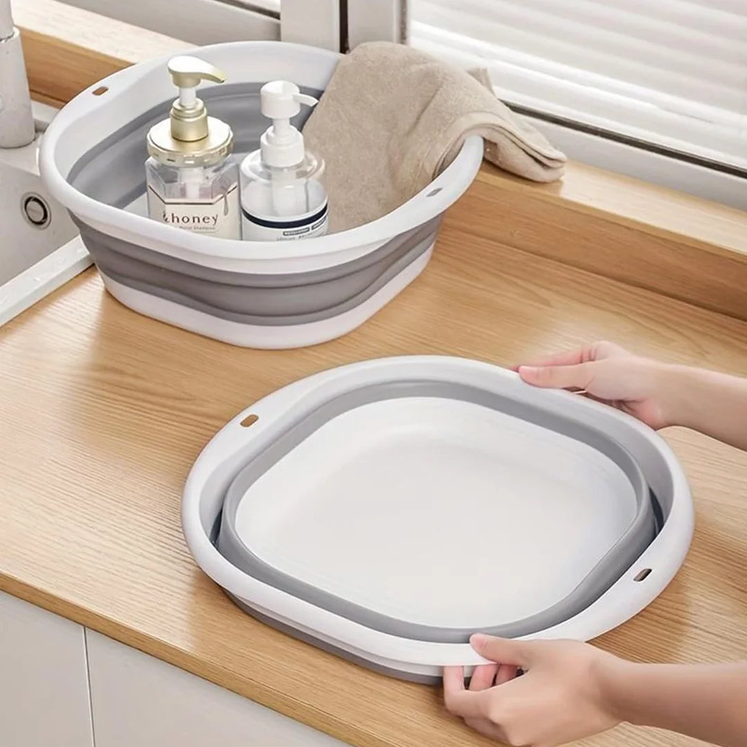 Bassine Pliable Silicone Sain Inodore 23x25cm pour Voyage Camping Cuisine