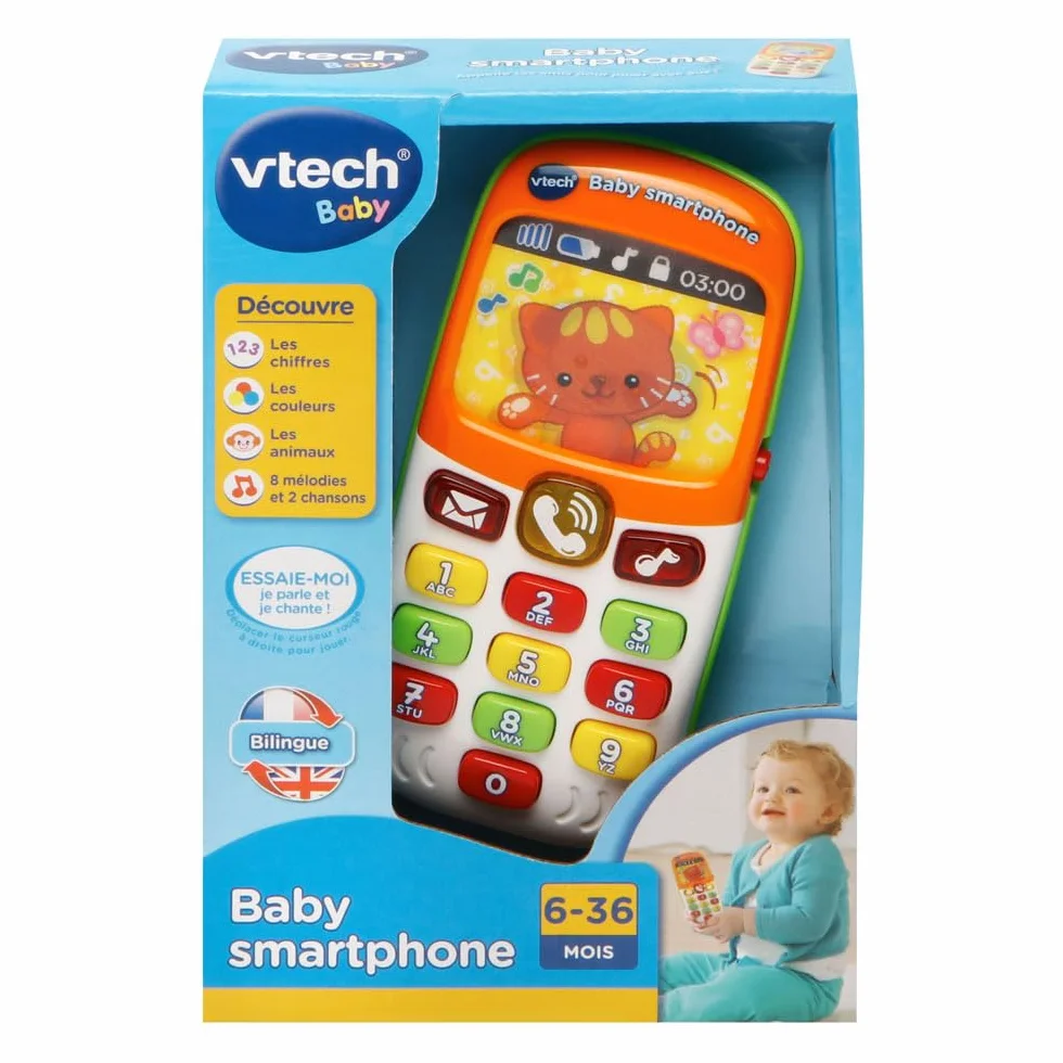 VTech Baby Smartphone Bilingue Mixte Téléphone Bébé Jouet d'Éveil Version FR