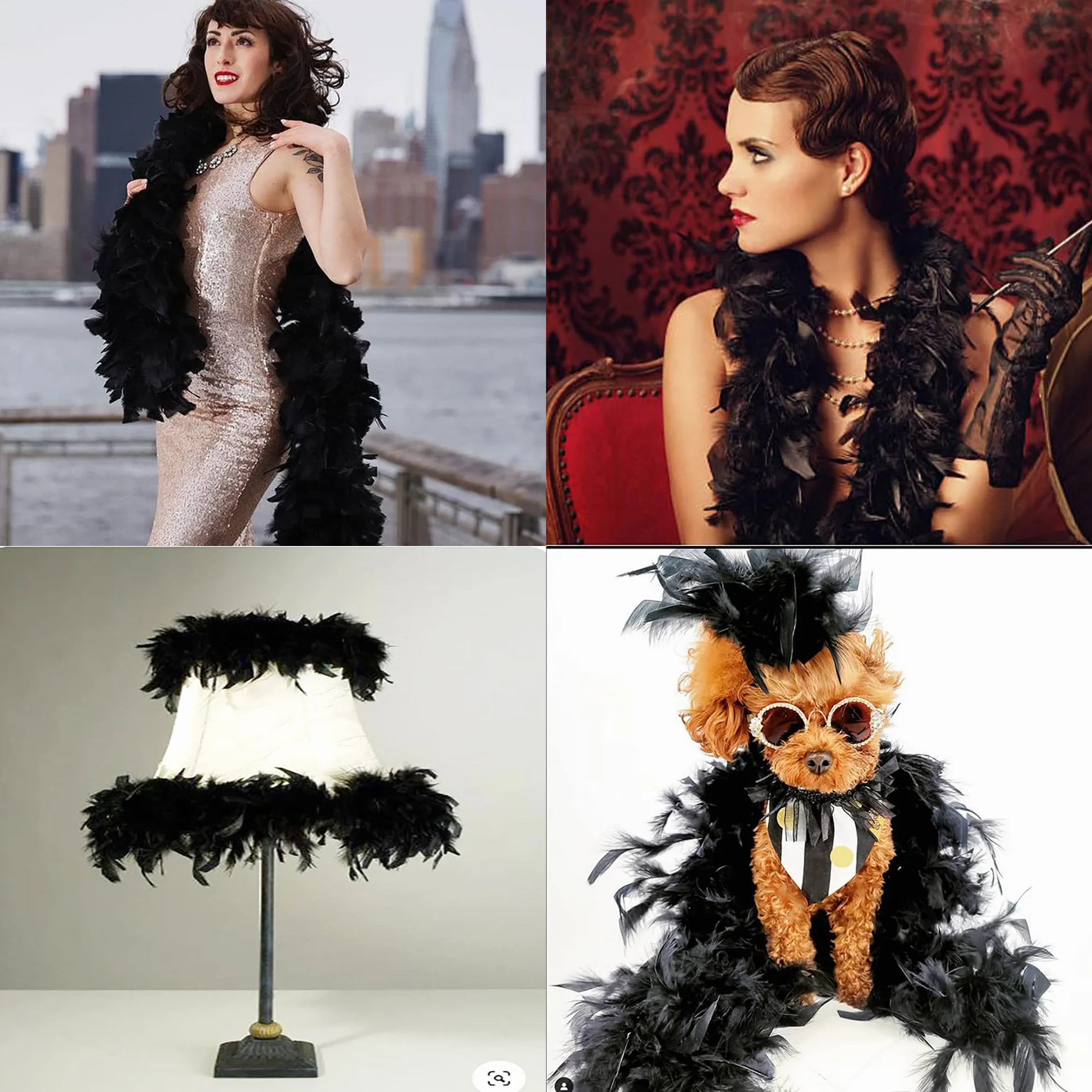 Larryhot 60g Plume Boa 1,8 Mètres pour Fêtes, Noël, Carnaval