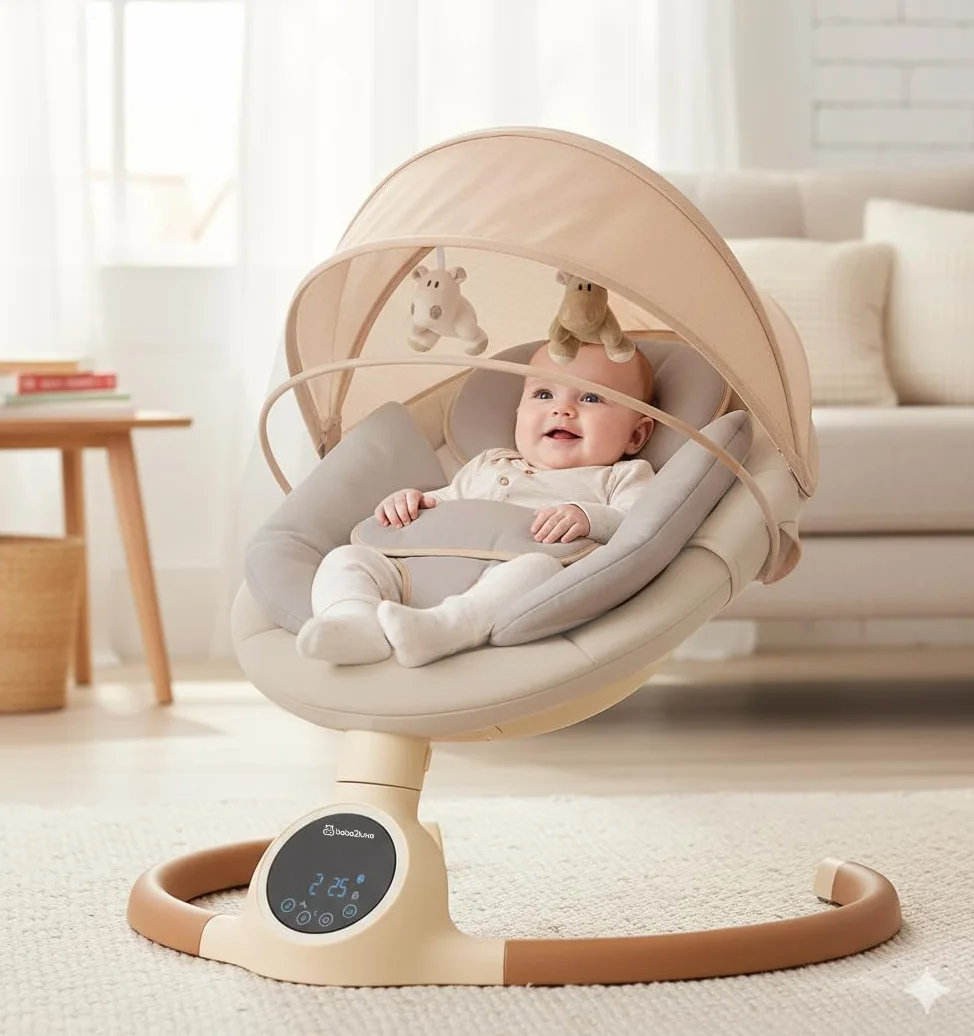 BEBE2LUXE Alpha Balancelle bebe électrique Transat beige