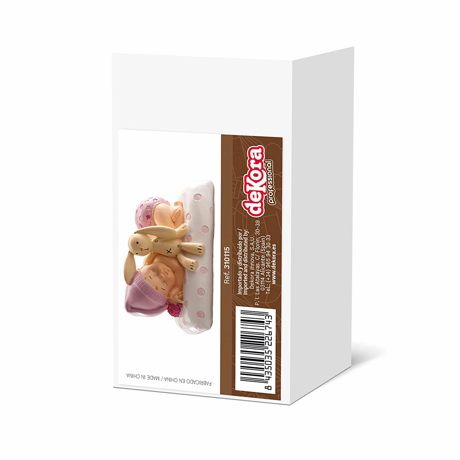 Décoration Baptême Fille Figurine Résine Bébé Peluche 10 cm Cake Topper Contact Alimentaire
