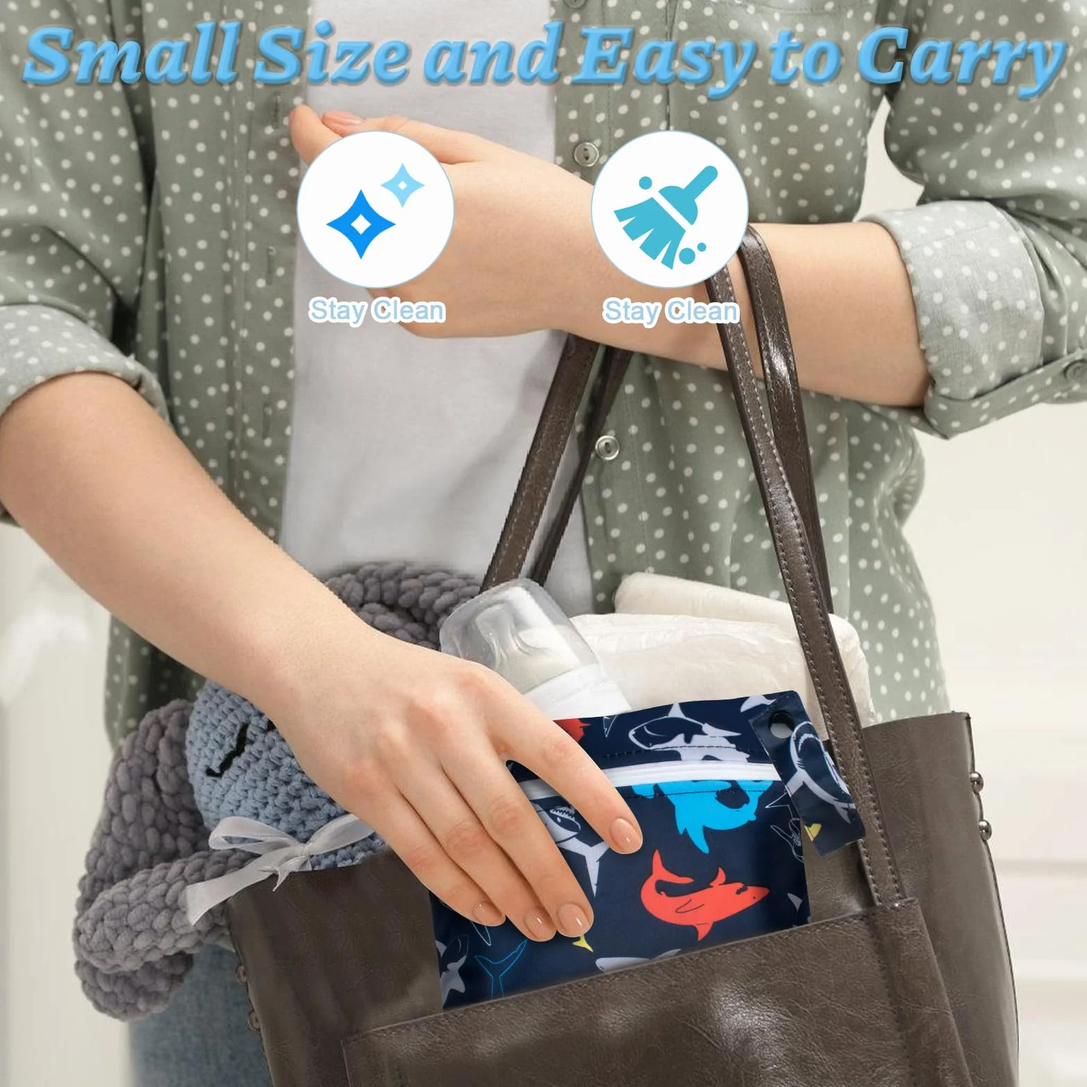 Lot de 12 Protège-Couche Bébé Garçon avec Sac Mouillé - Forte Absorption
